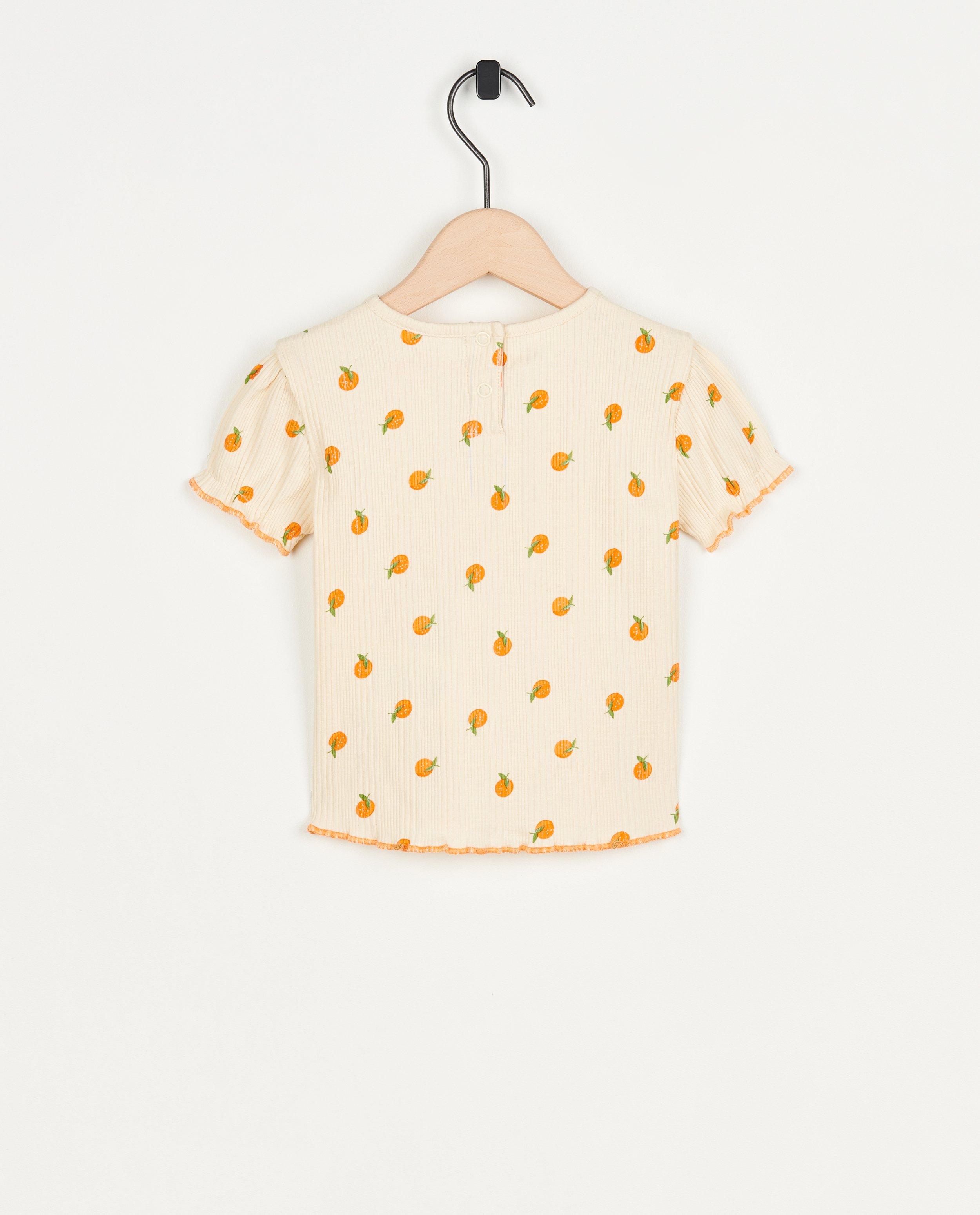 T-shirts - Offwhite T-shirt met rib