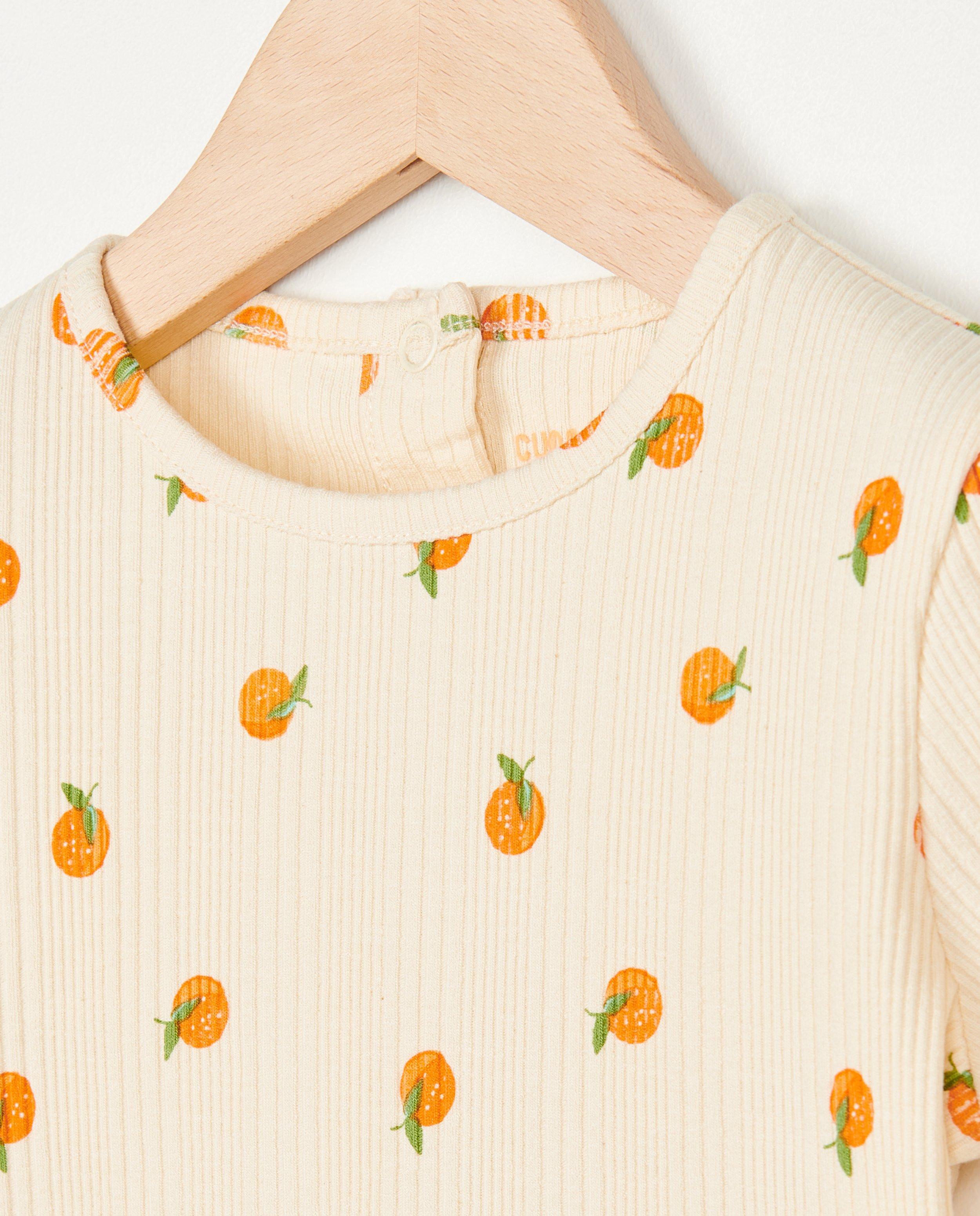 T-shirts - Offwhite T-shirt met rib
