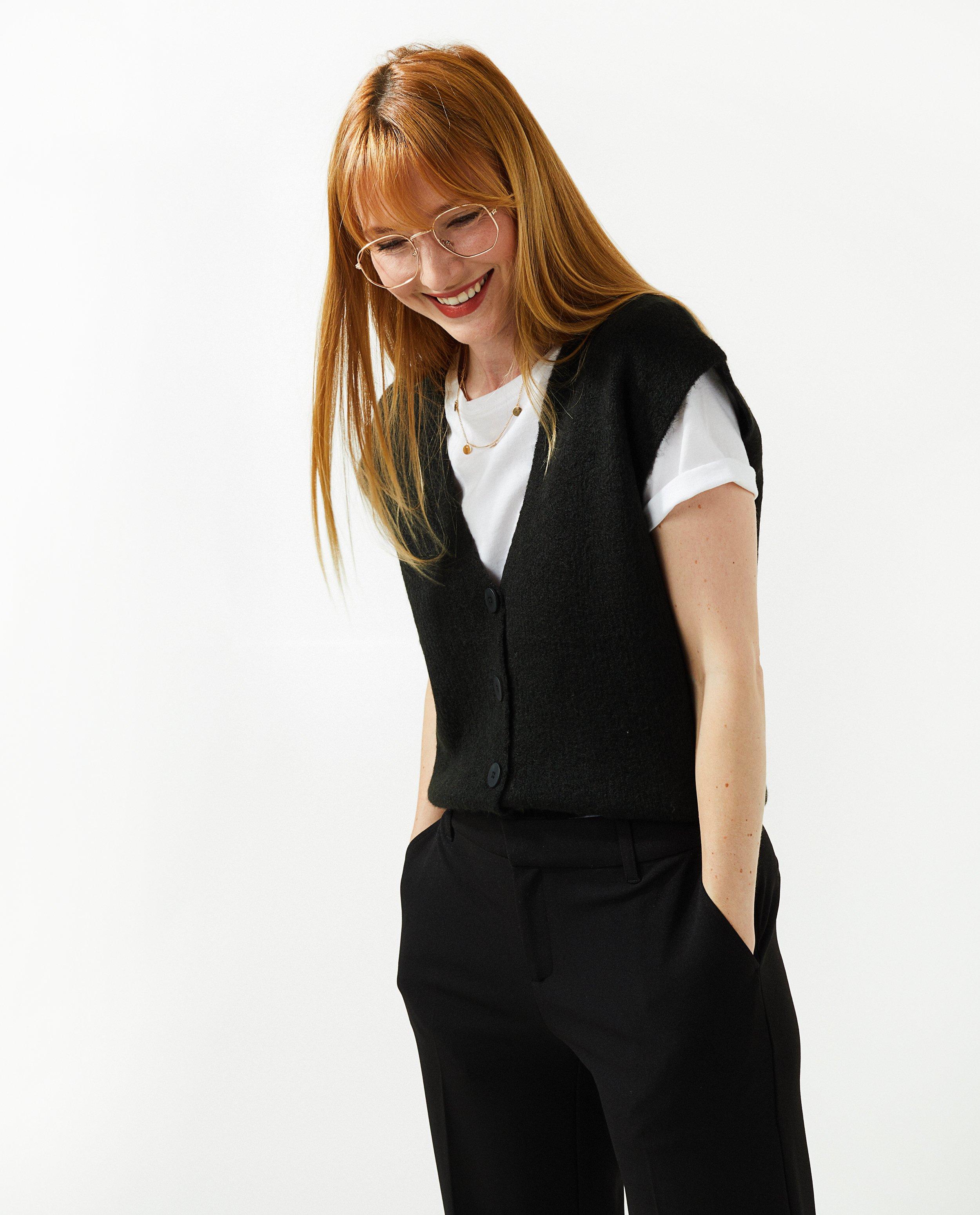 Cardigan orange sans manches - null - Sora