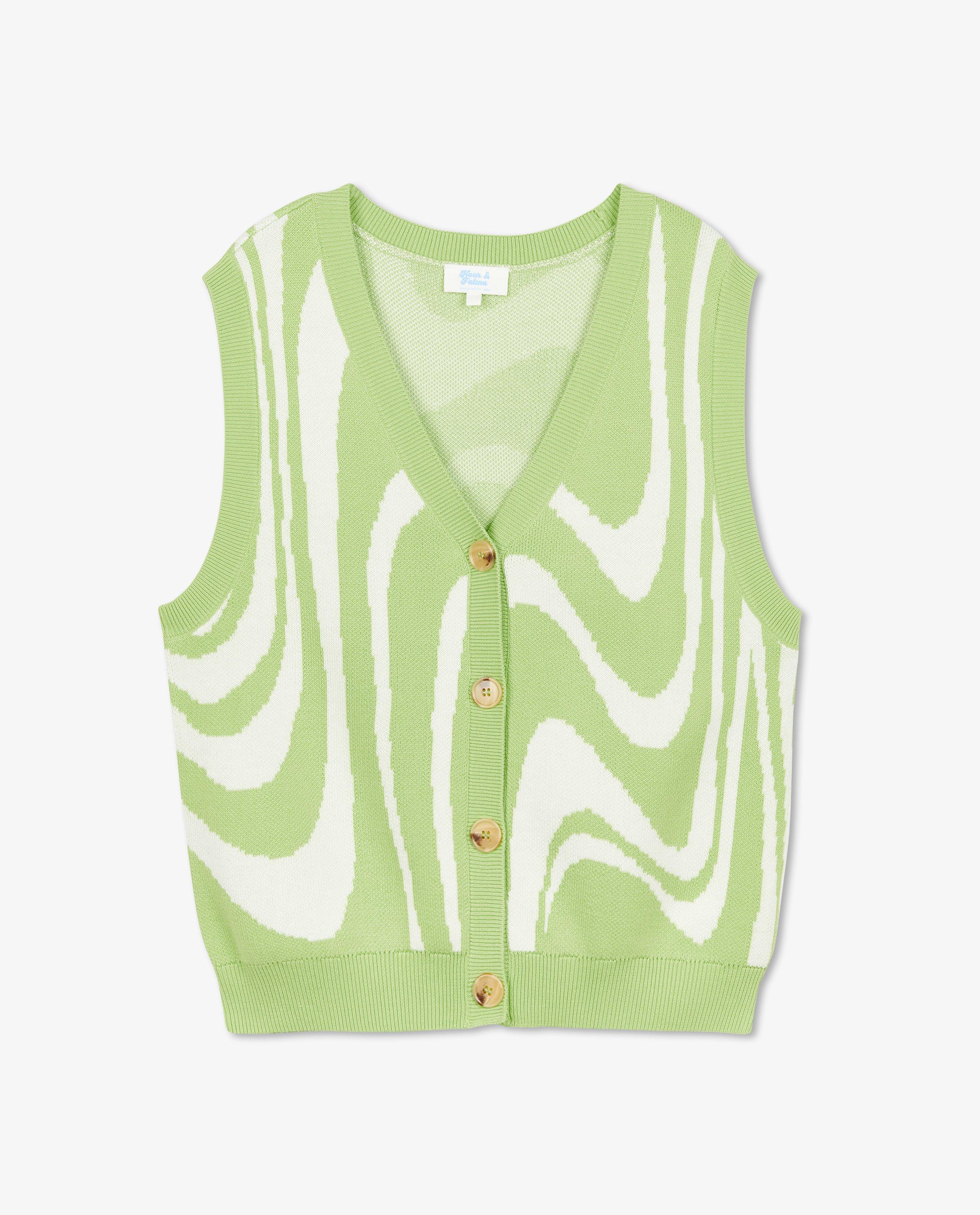 Cardigan - Groene cardigan zonder mouwen