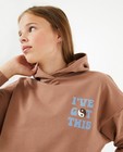 Sweaters - Bruine hoodie met print