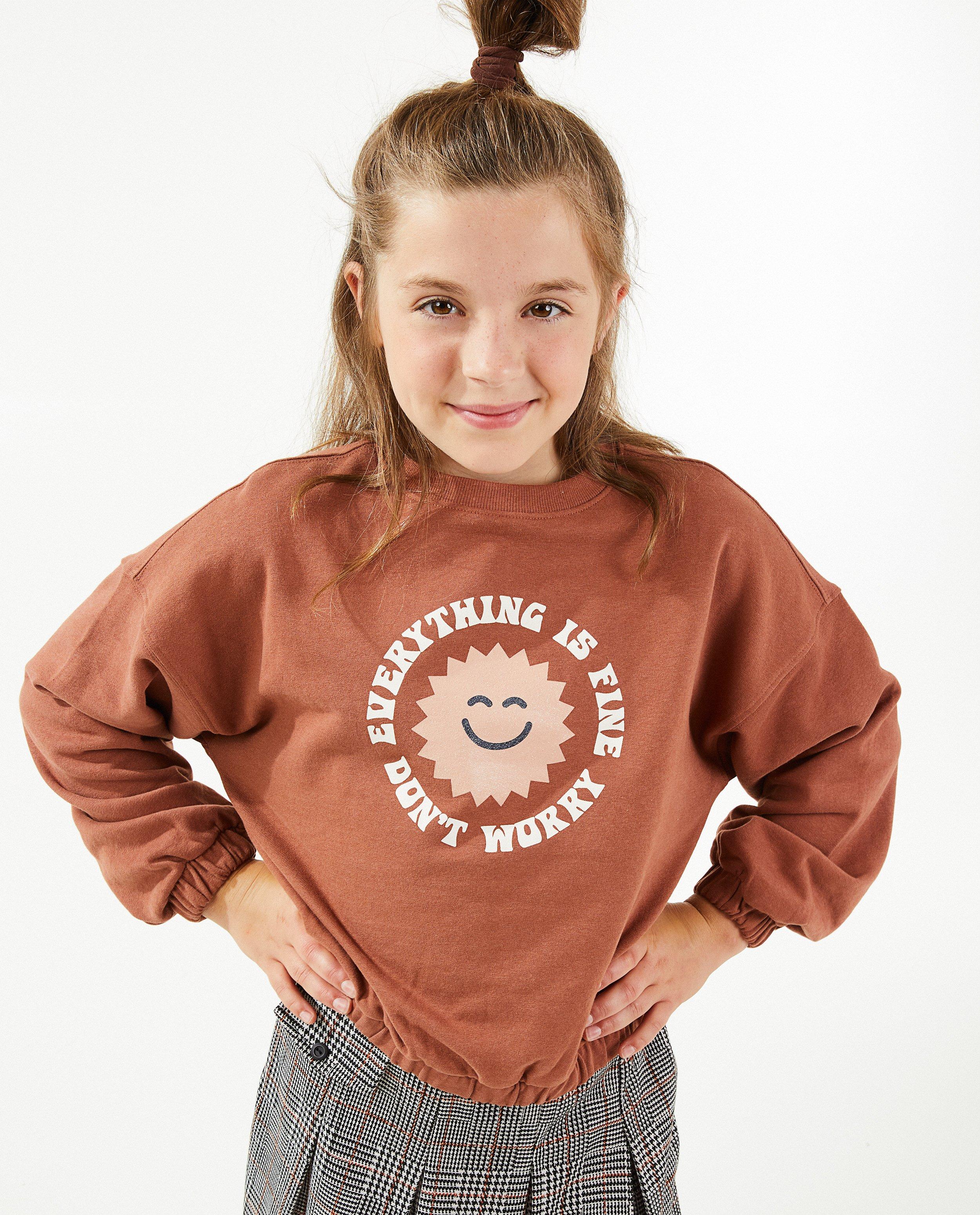 Sweaters - Witte sweater met glitterprint