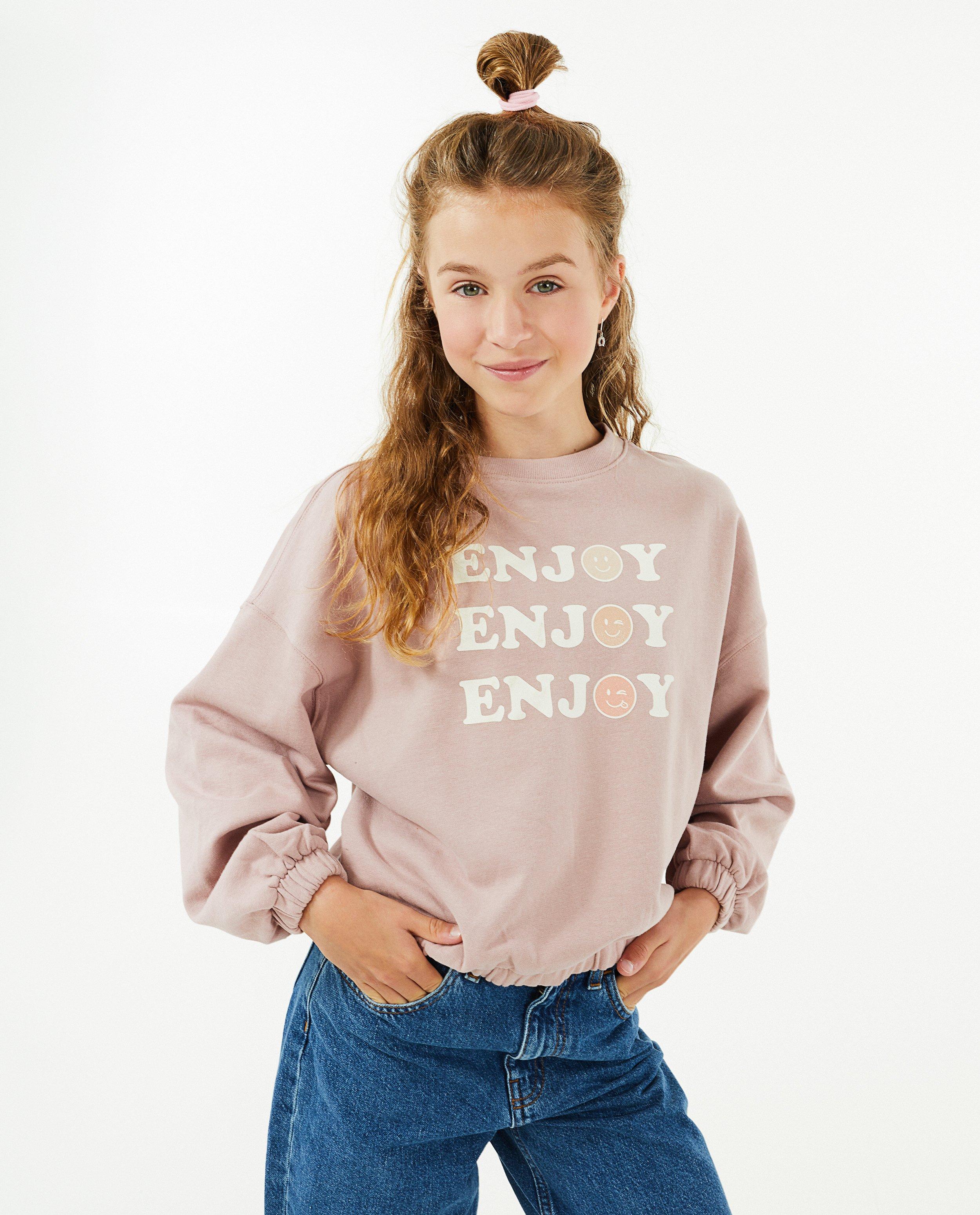 Sweaters - Witte sweater met glitterprint