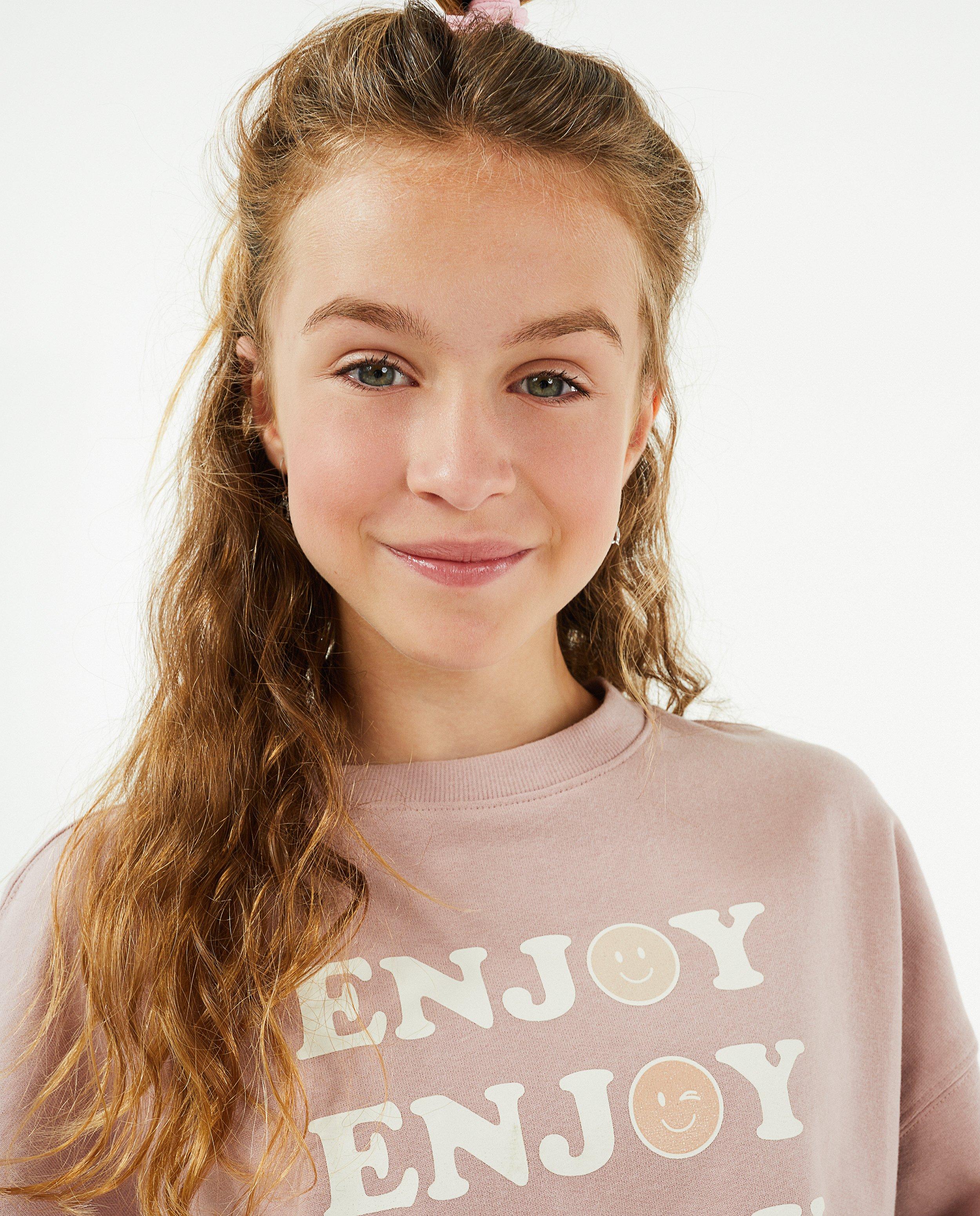 Sweaters - Witte sweater met glitterprint