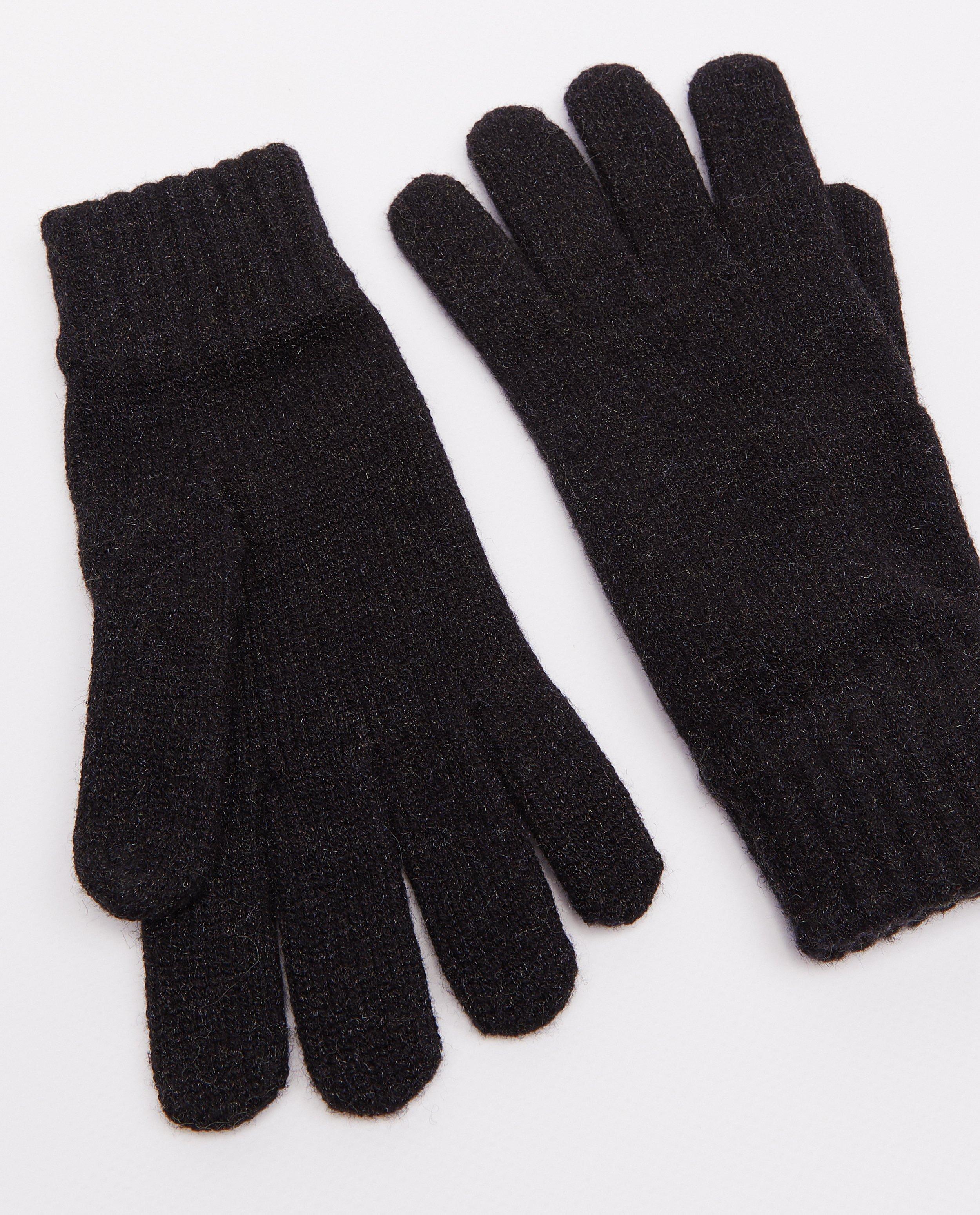 Bonneterie - Gants noirs avec fil métallisé