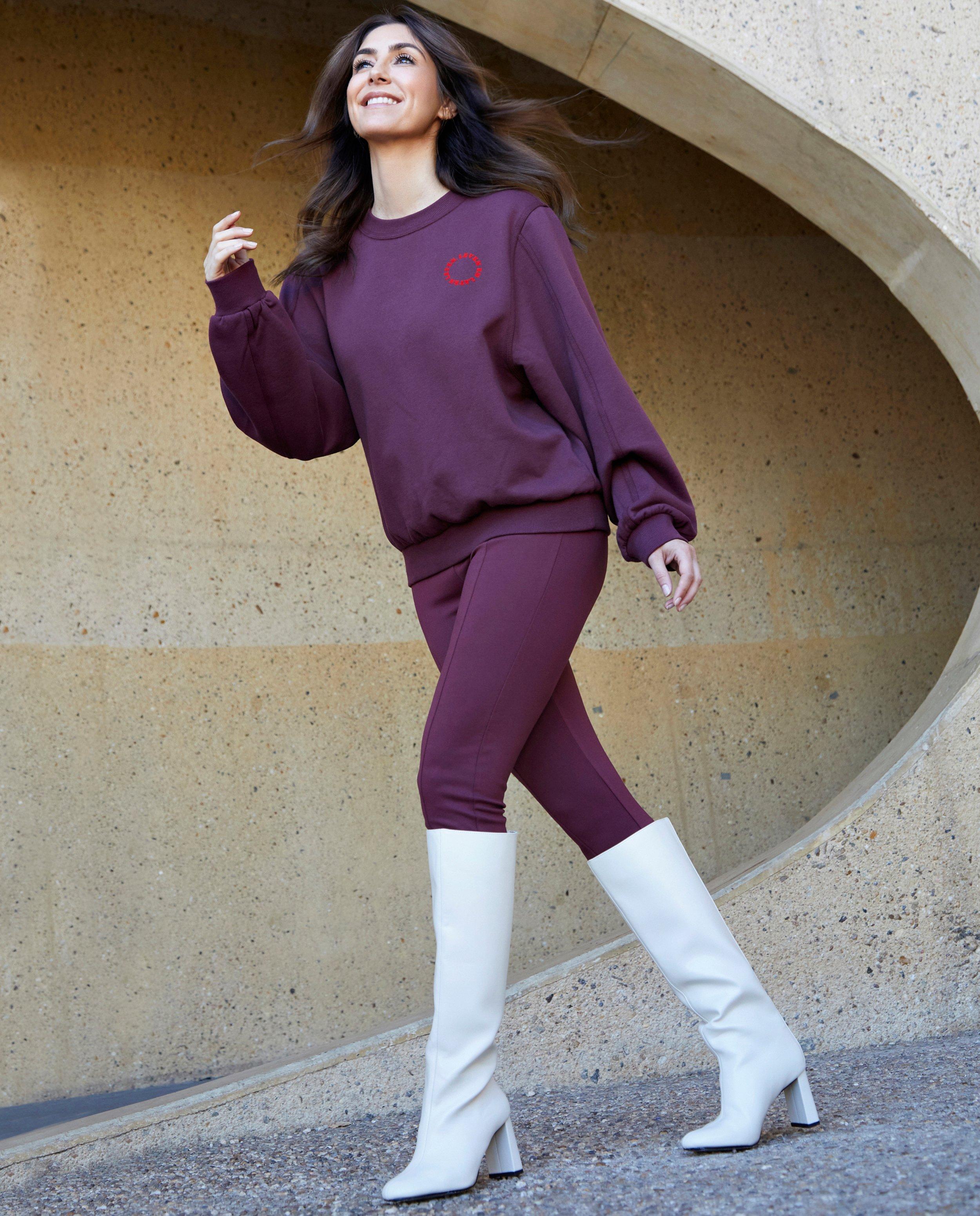 Pantalons - Pantalon lie-de-vin avec des fermetures à glissière