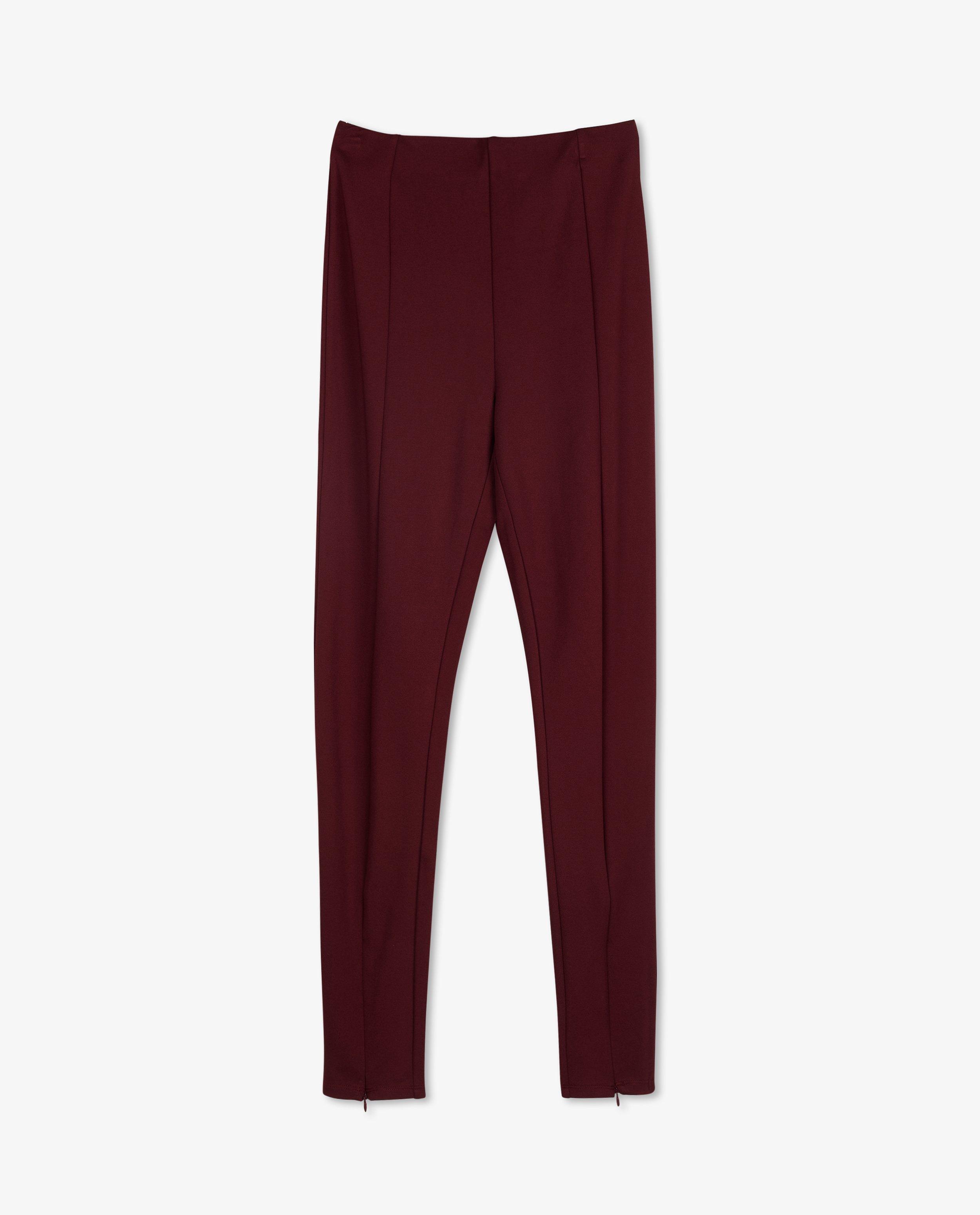 Pantalons - Pantalon lie-de-vin avec des fermetures à glissière