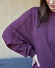 Sweaters - Wijnrode sweater met opschrift