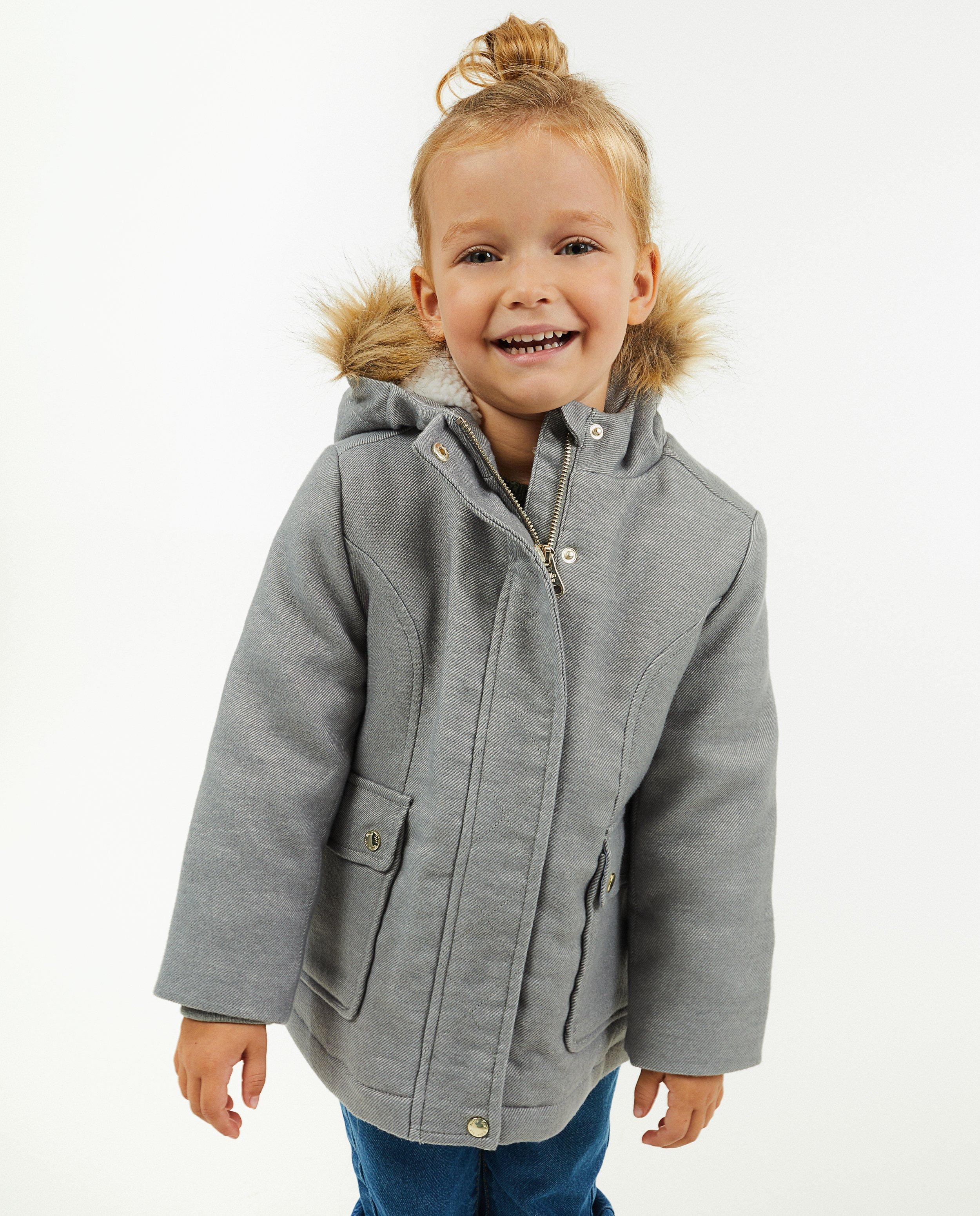 Manteaux d'hiver - Veste en laine avec un col en fausse fourrure