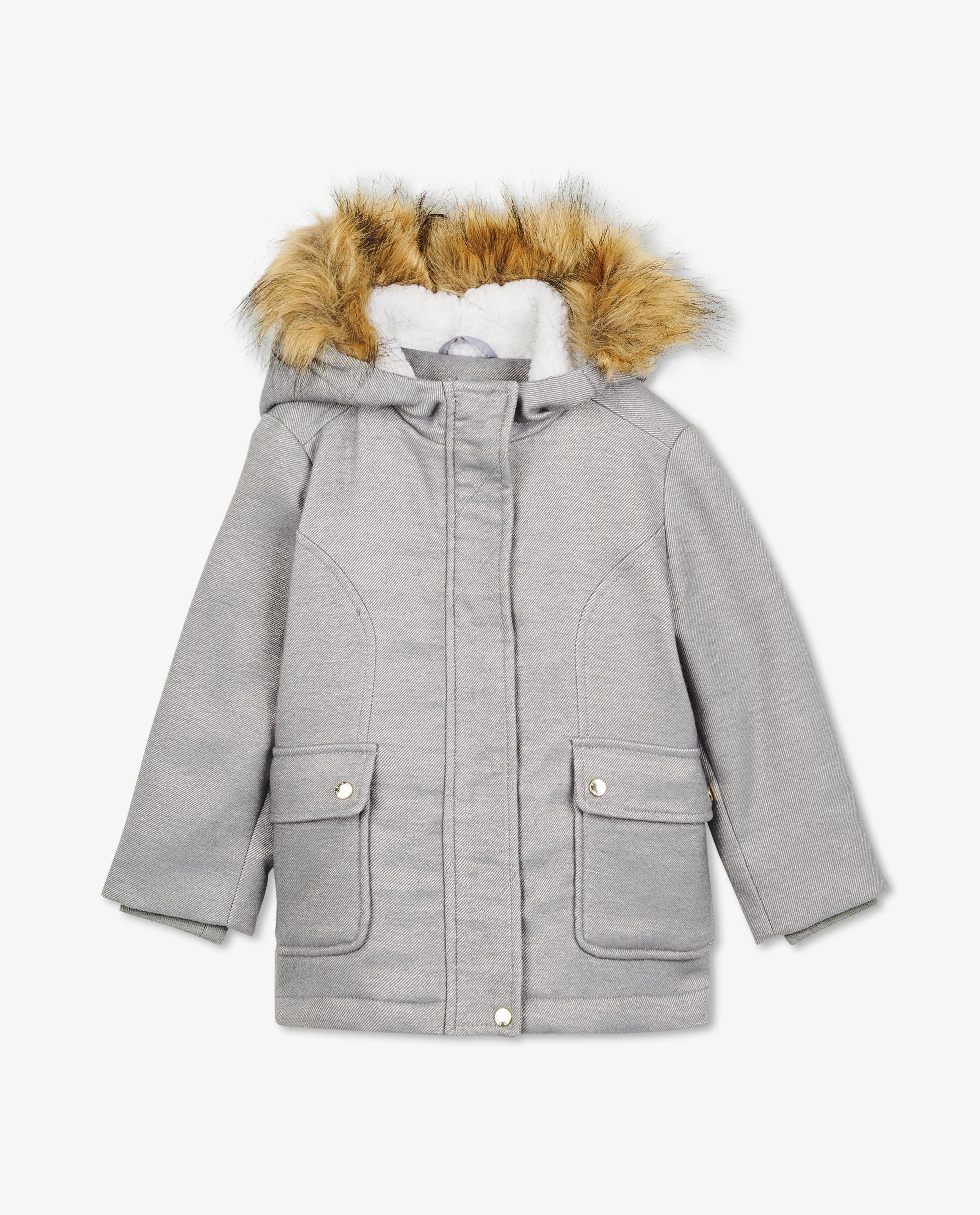 Manteaux d'hiver - Veste en laine avec un col en fausse fourrure