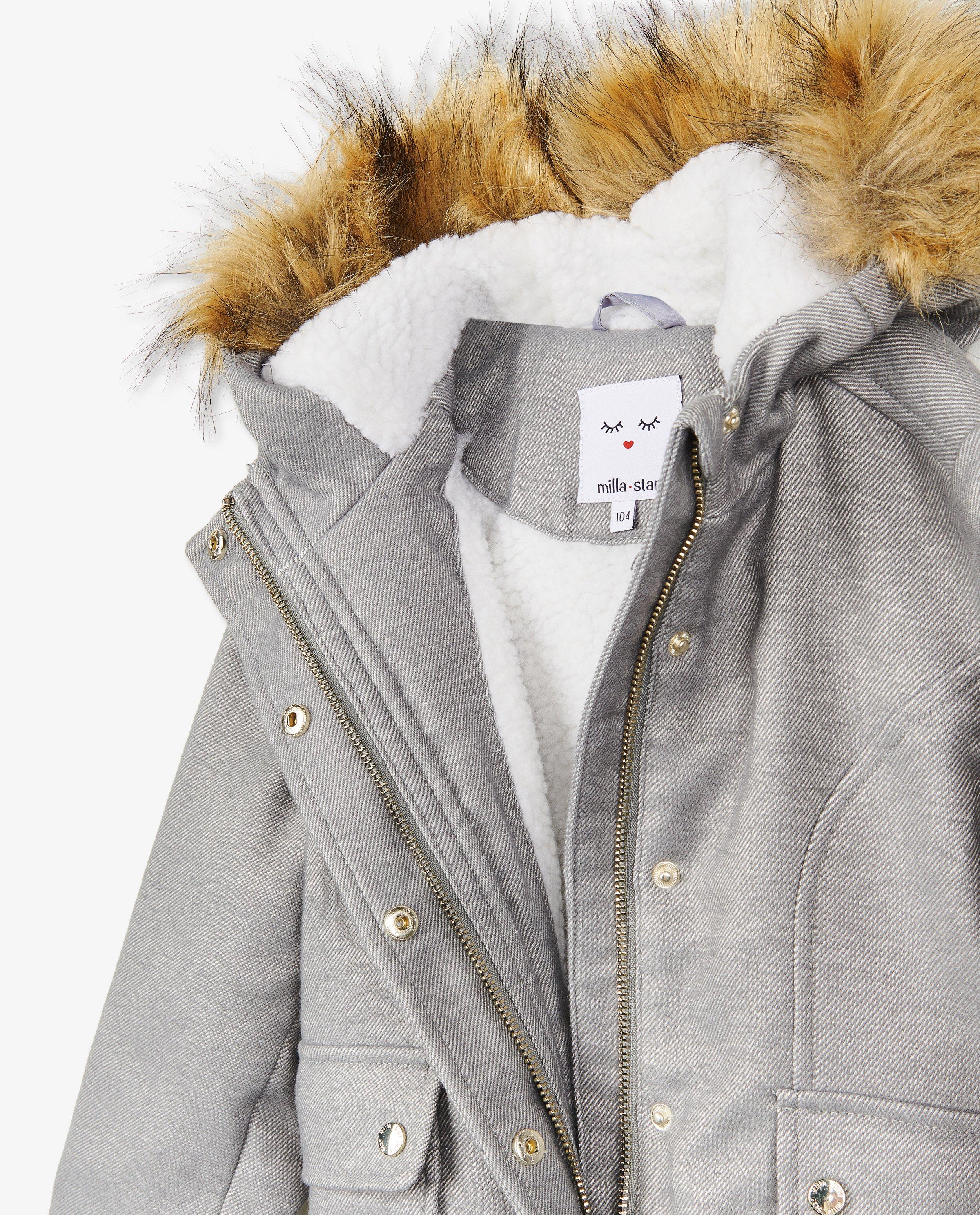 Manteaux d'hiver - Veste en laine avec un col en fausse fourrure