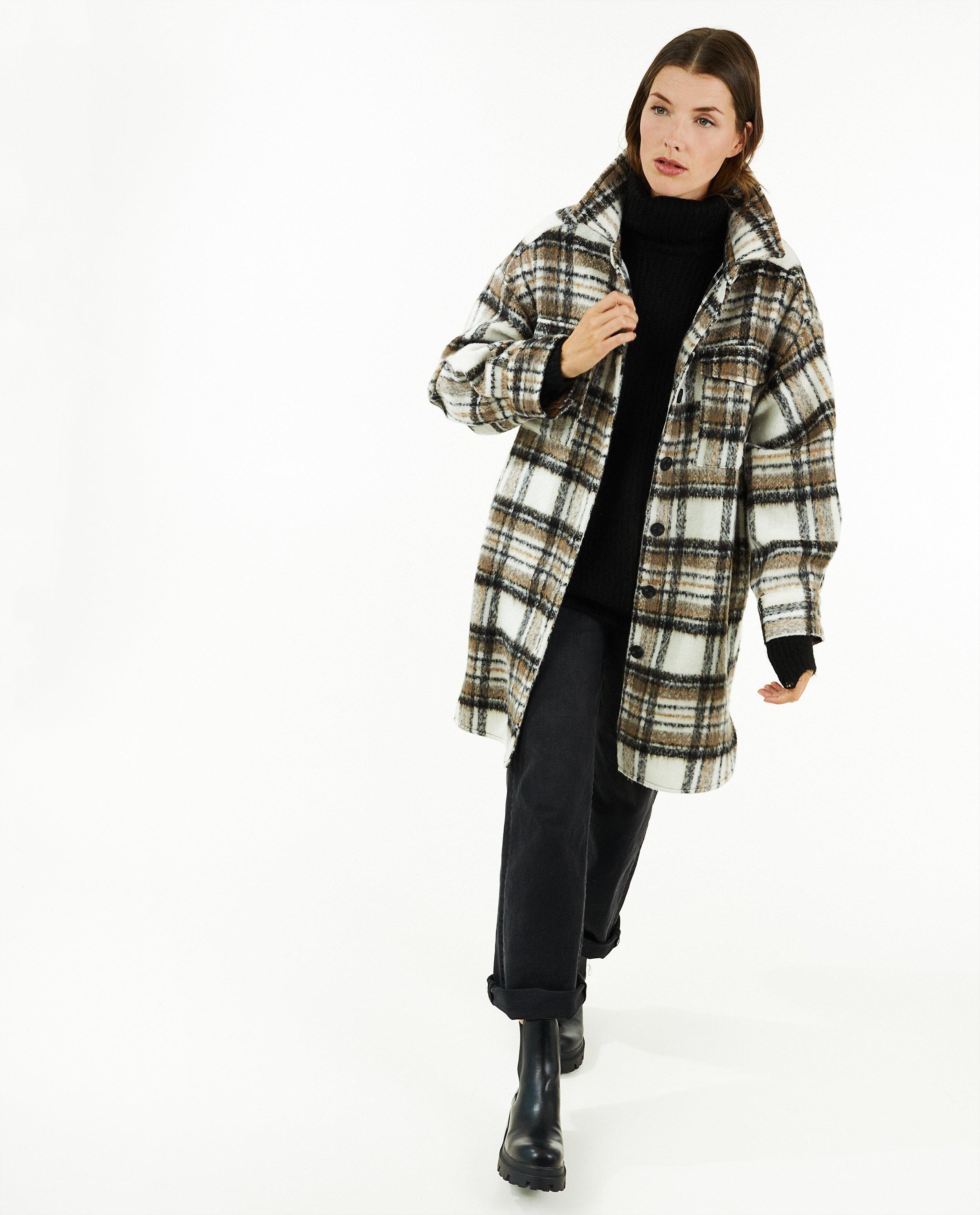 Winterjassen - Oversized hemd met ruiten