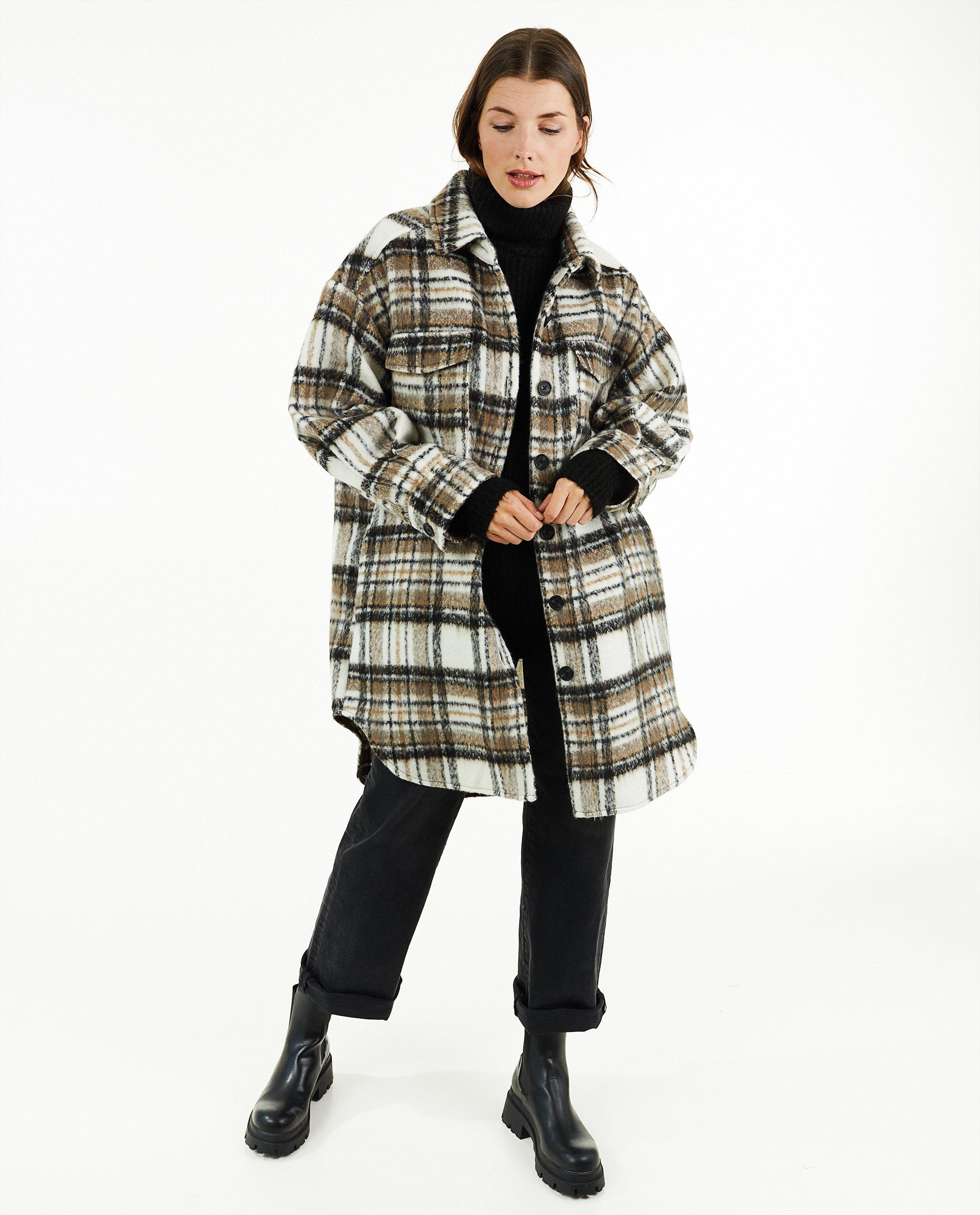 Winterjassen - Oversized hemd met ruiten