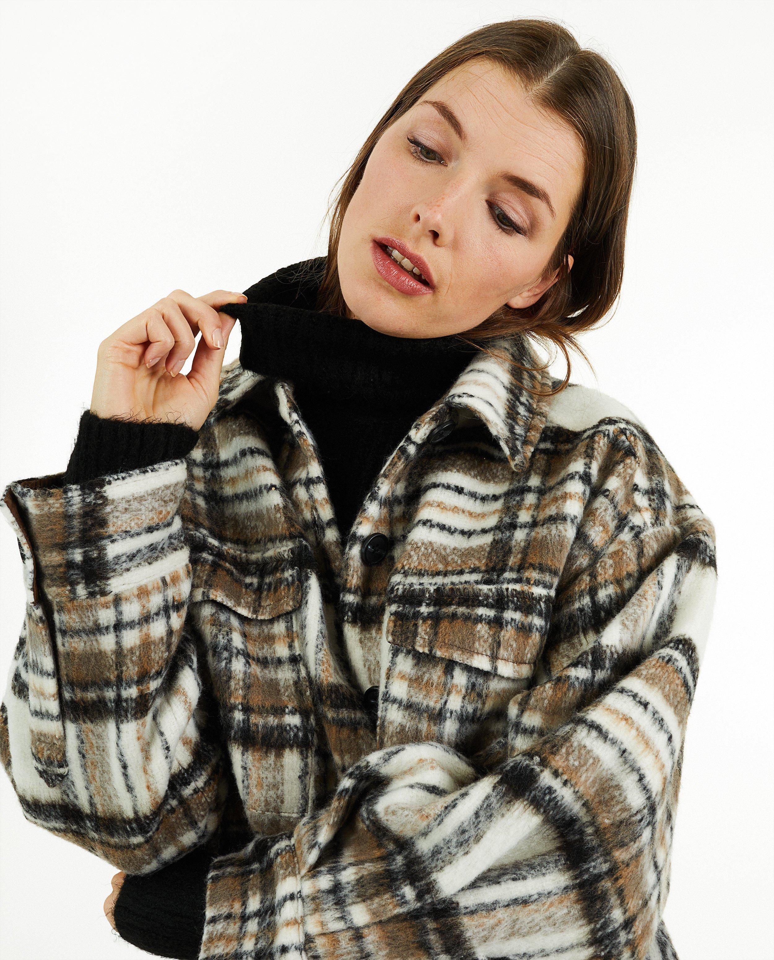 Winterjassen - Oversized hemd met ruiten
