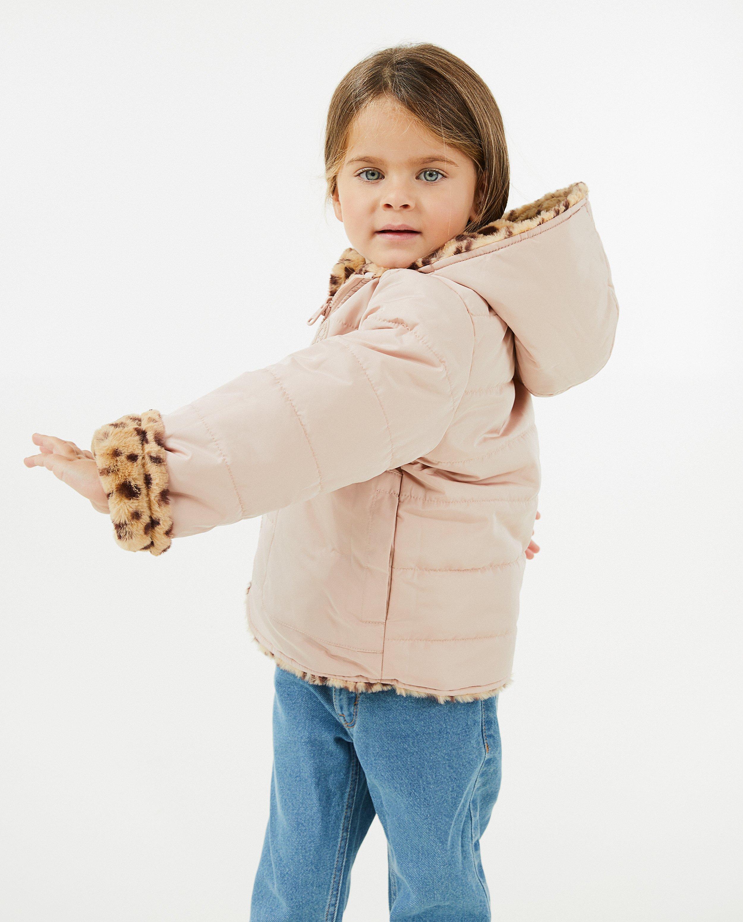 Teddys - Veste en fausse fourrure rose réversible