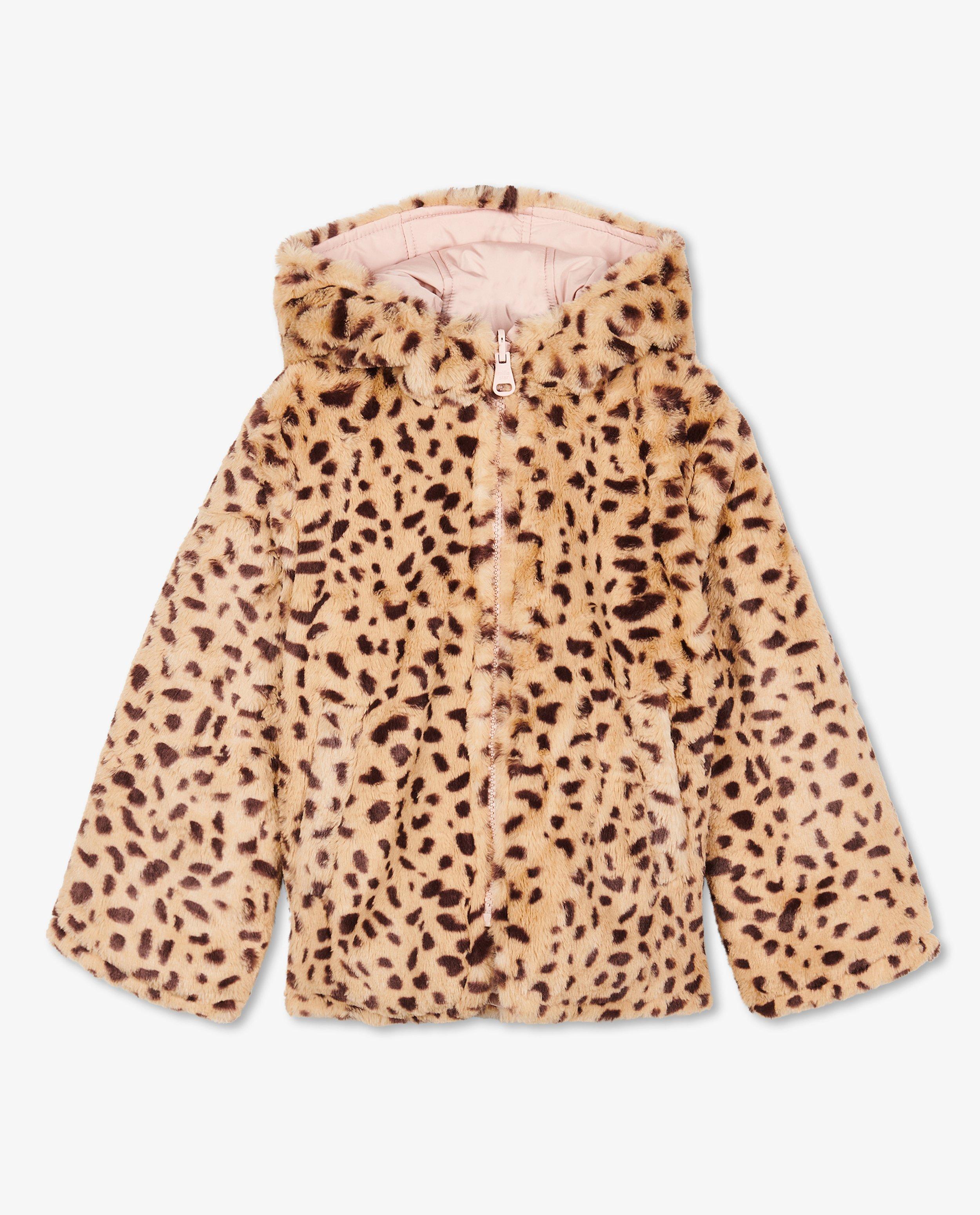 Teddys - Veste en fausse fourrure rose réversible