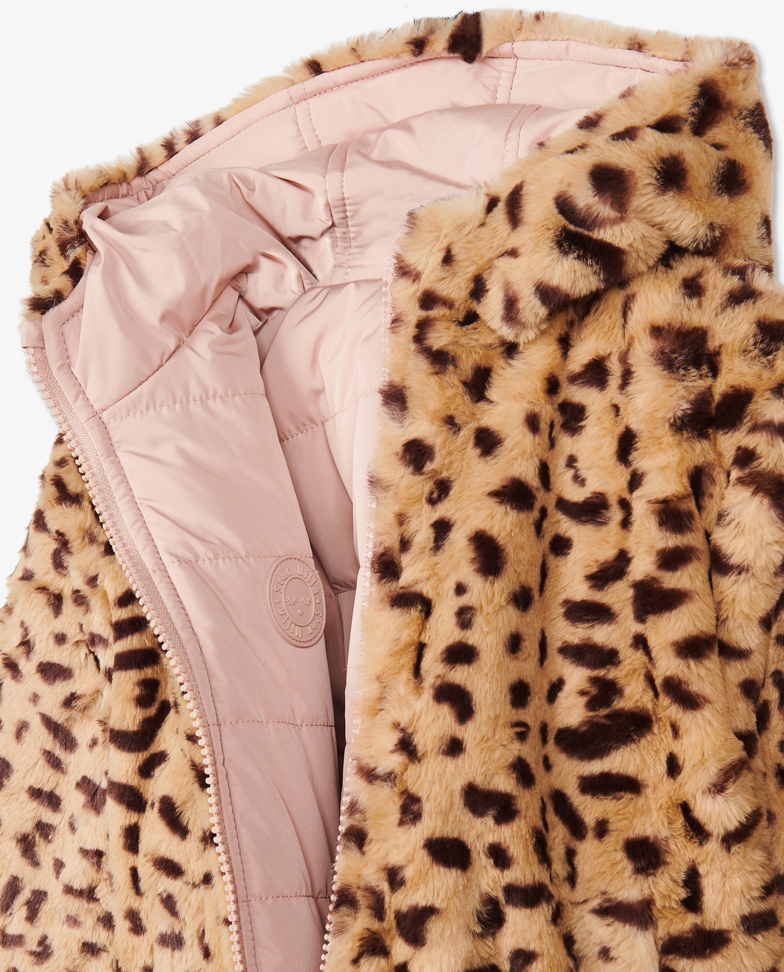 Teddys - Veste en fausse fourrure rose réversible