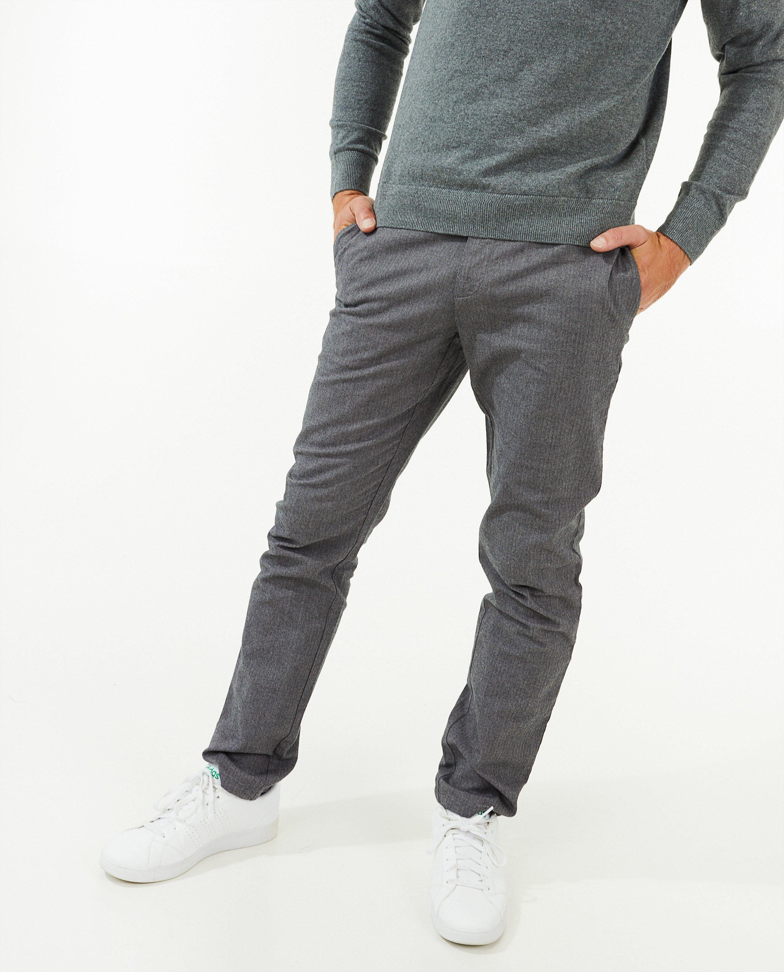 Broeken - Grijze broek, chino slim fit
