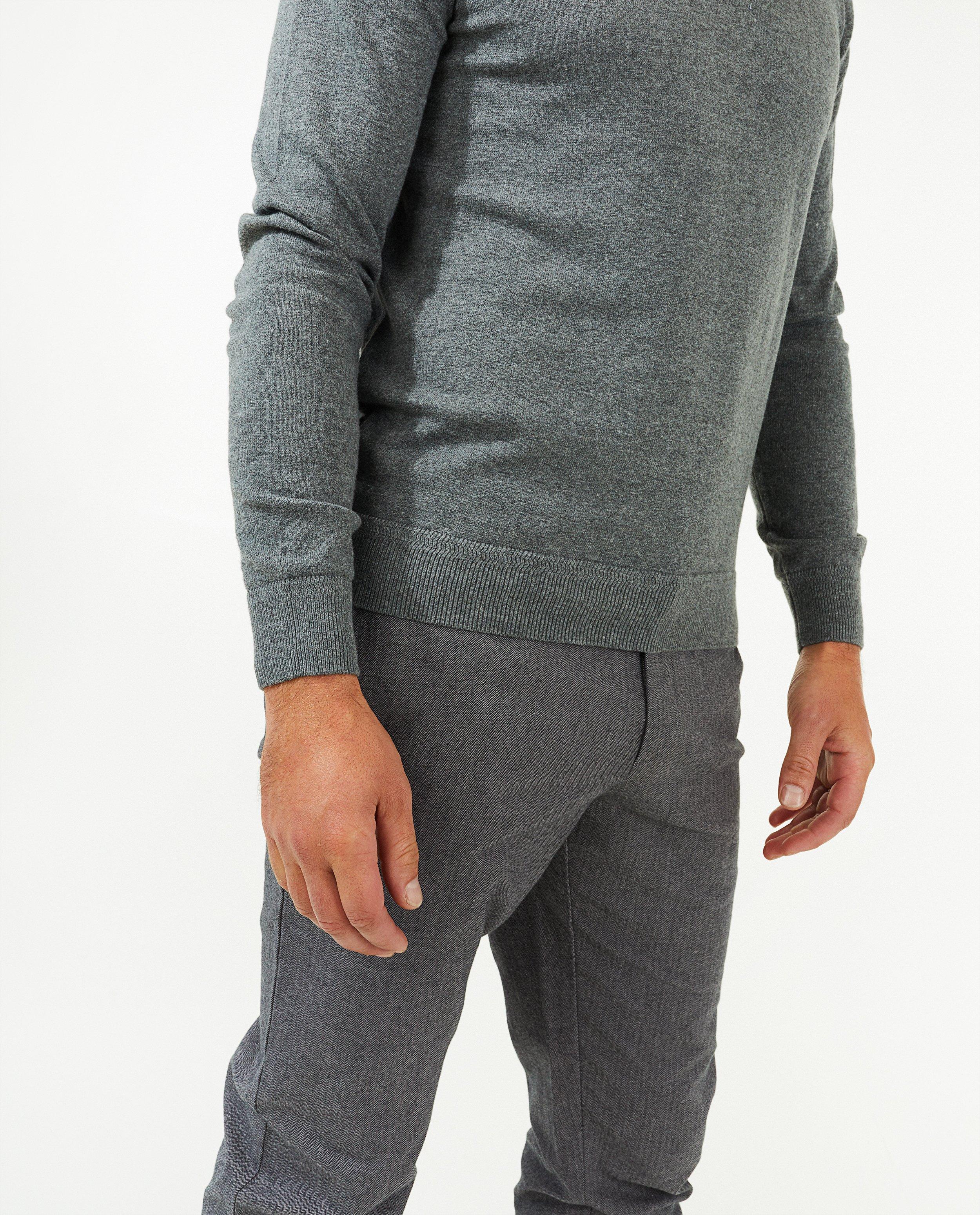 Broeken - Grijze broek, chino slim fit