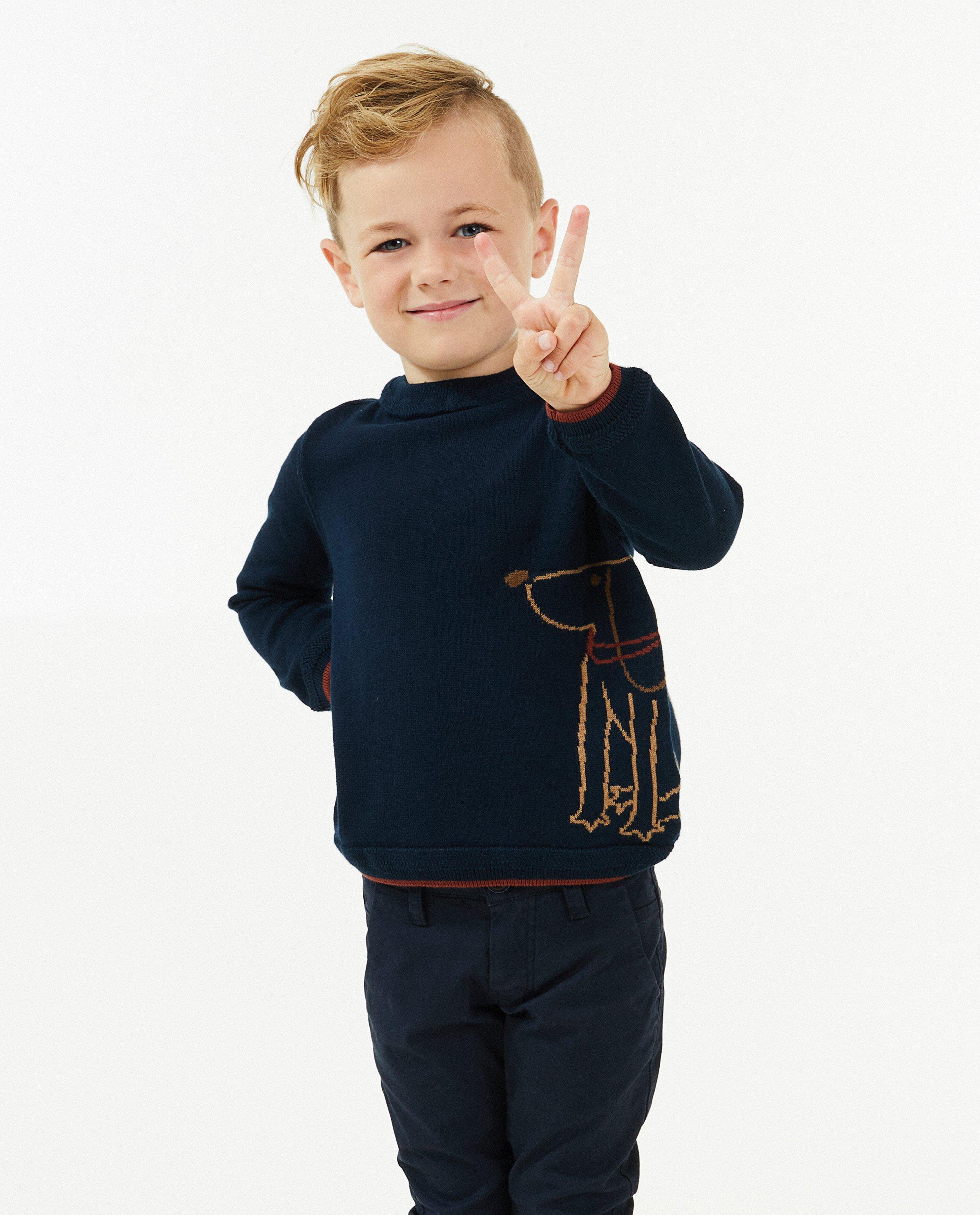 Pulls - Pull bleu foncé avec imprimé