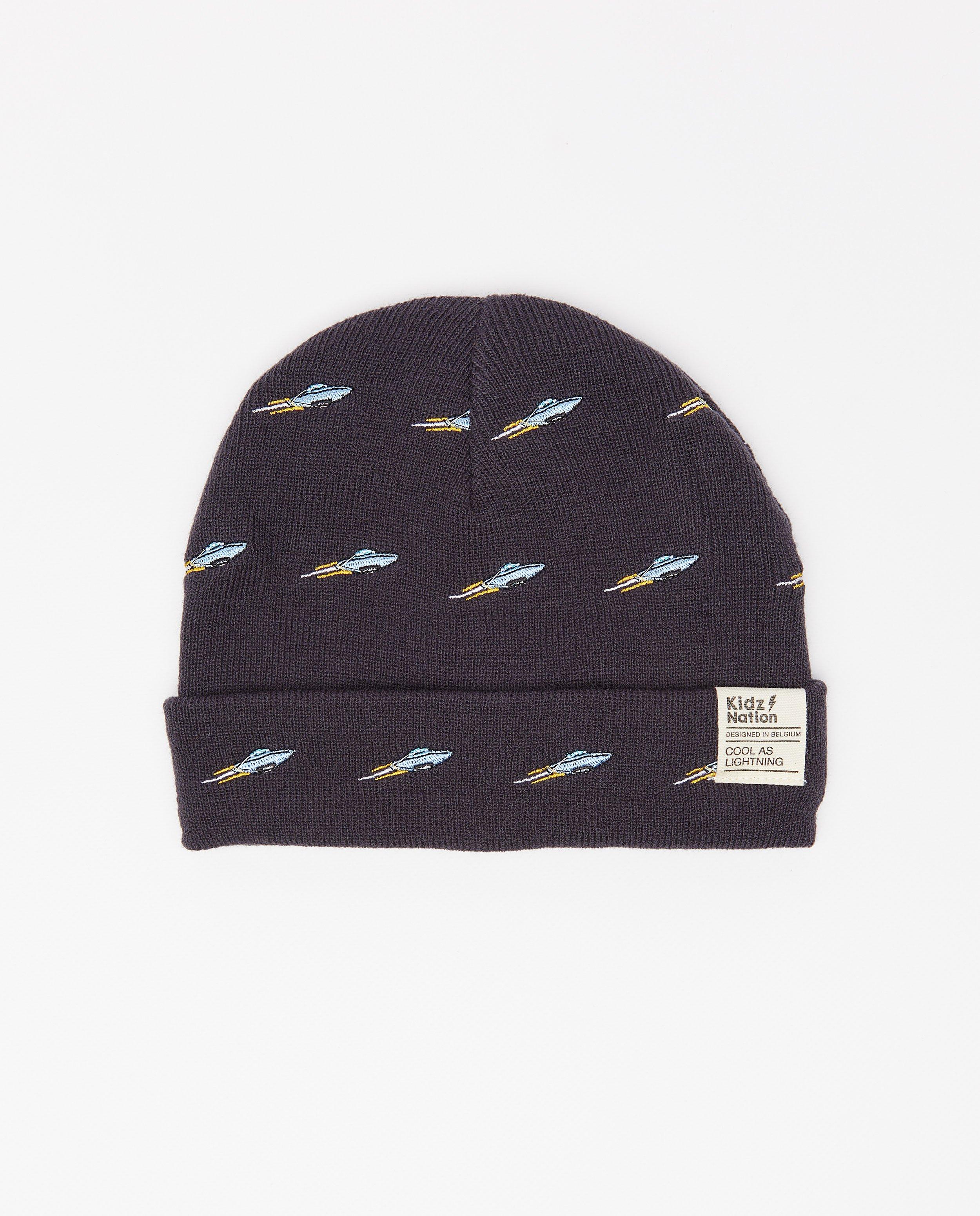 Donkerblauwe muts met print - null - JBC