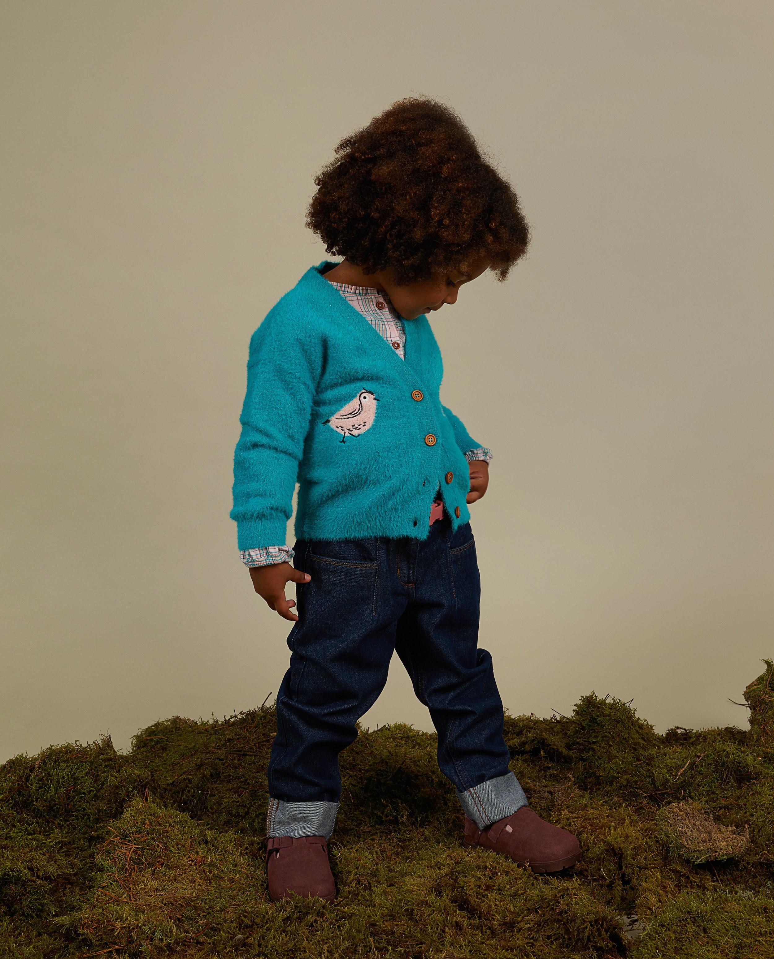 Cardigan - Blauwgroene cardigan met glitter