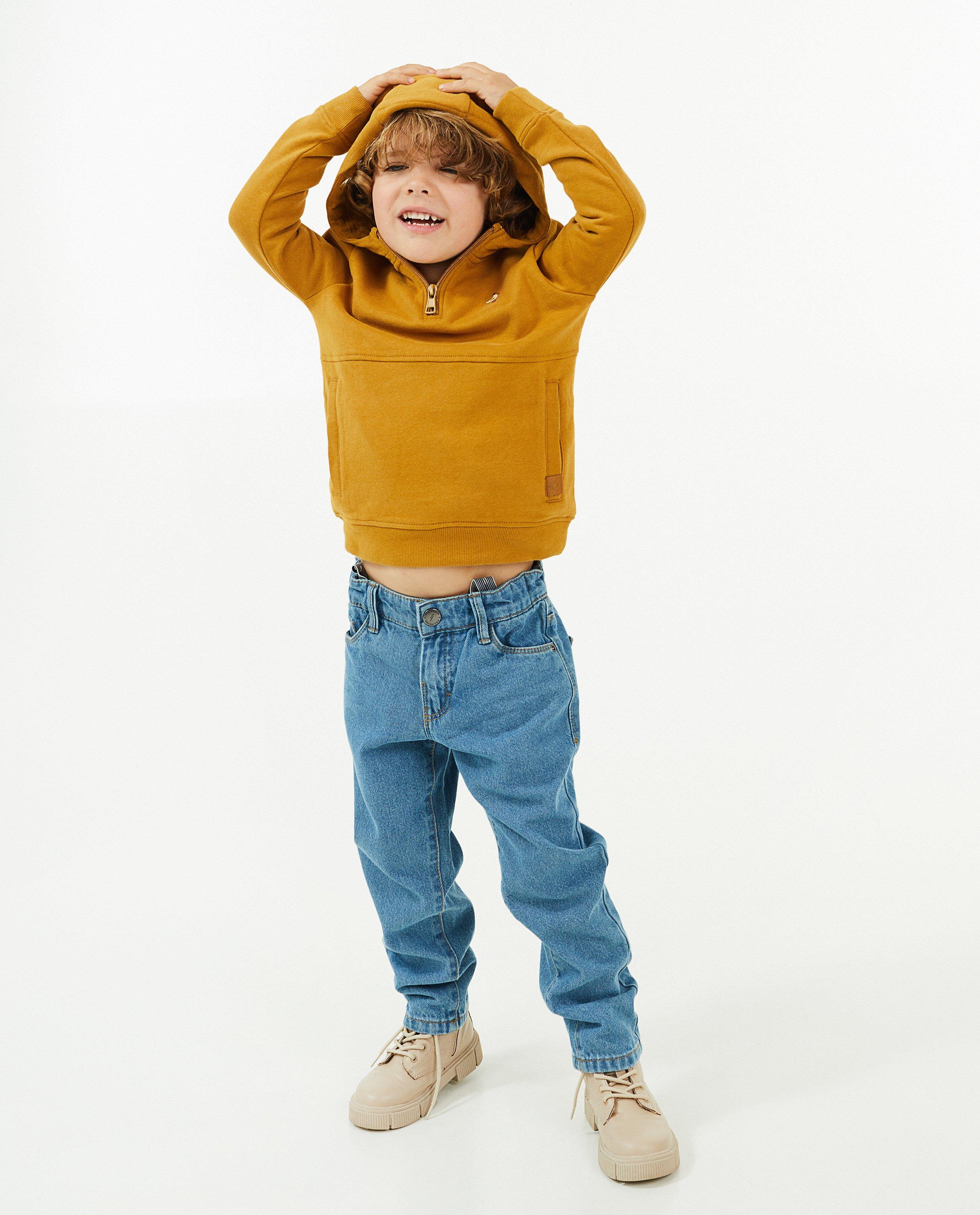 Okergele hoodie met loose fit - null - Wickie