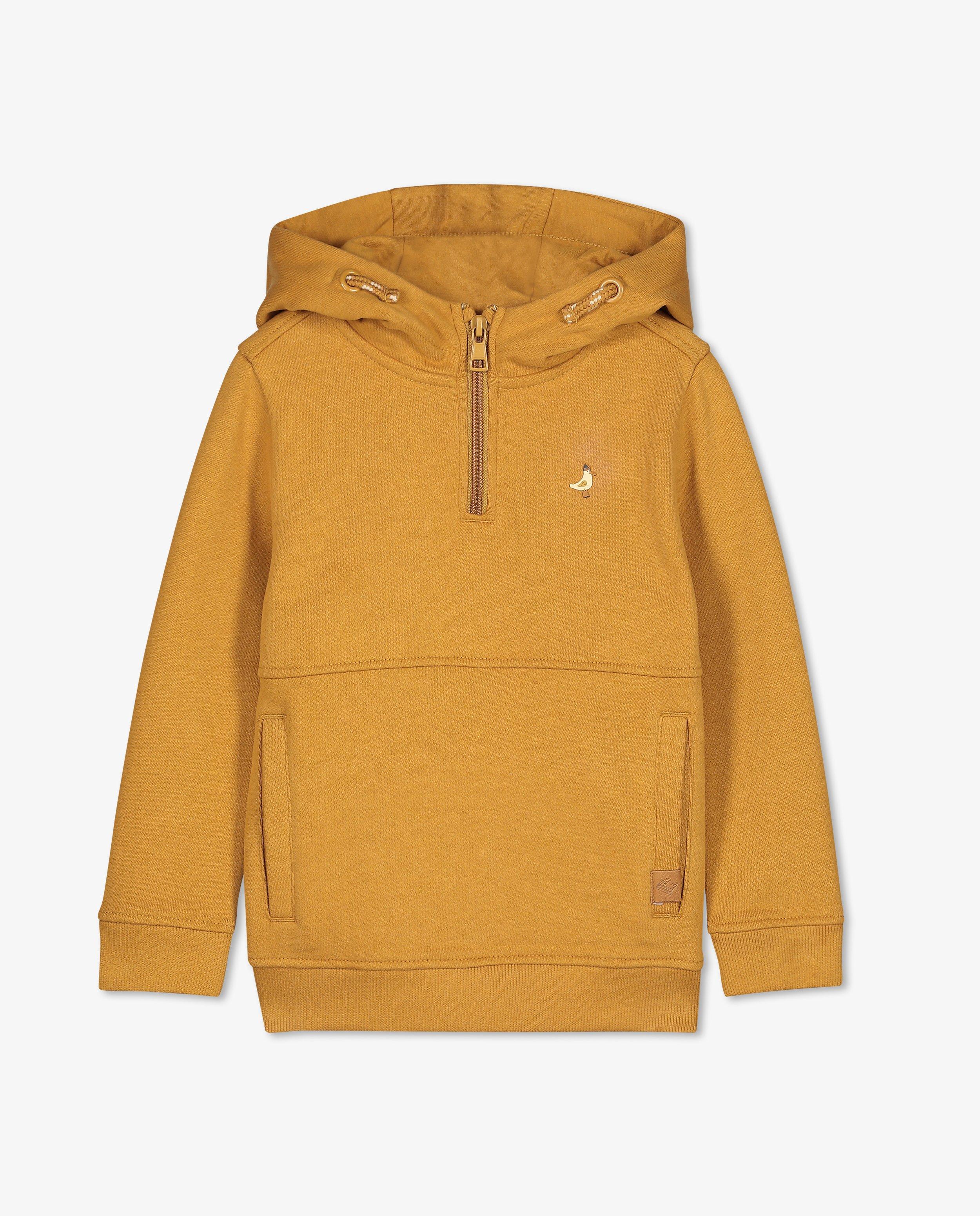 Sweaters - Okergele hoodie met loose fit