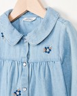Hemden - Blauw jeanshemd met bloempjes