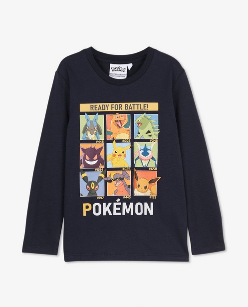 T-shirts - Blauwe longsleeve met Pokémonprint