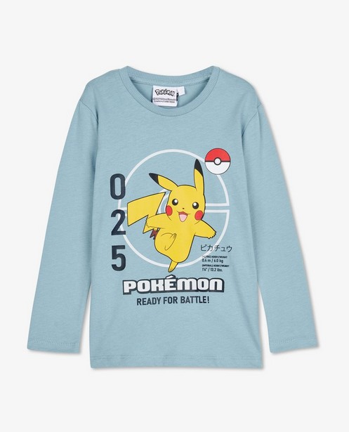 T-shirts - Blauwe longsleeve met Pokémonprint