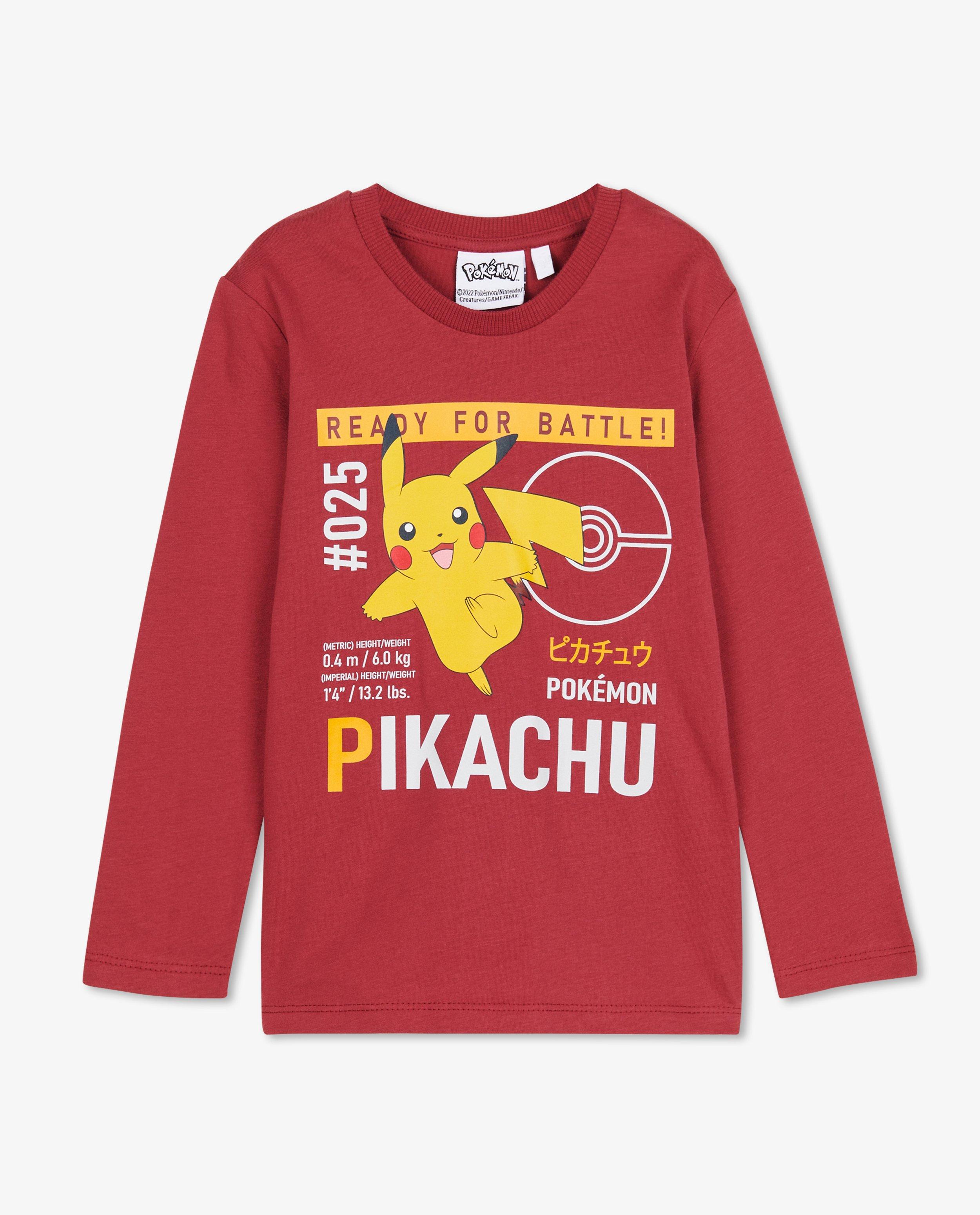 T-shirts - Blauwe longsleeve met Pokémonprint