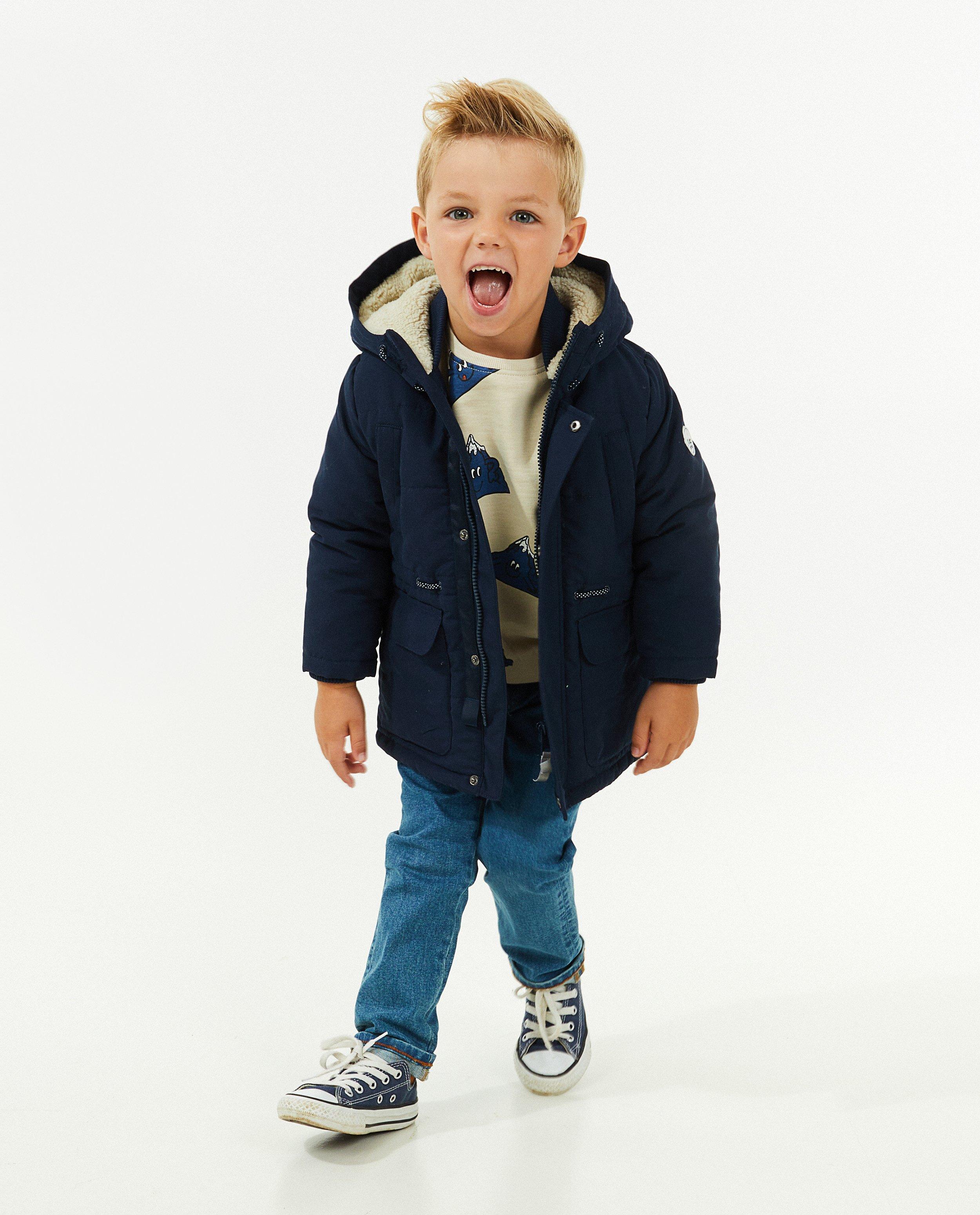 Parka's - Blauwe winterparka met zakken