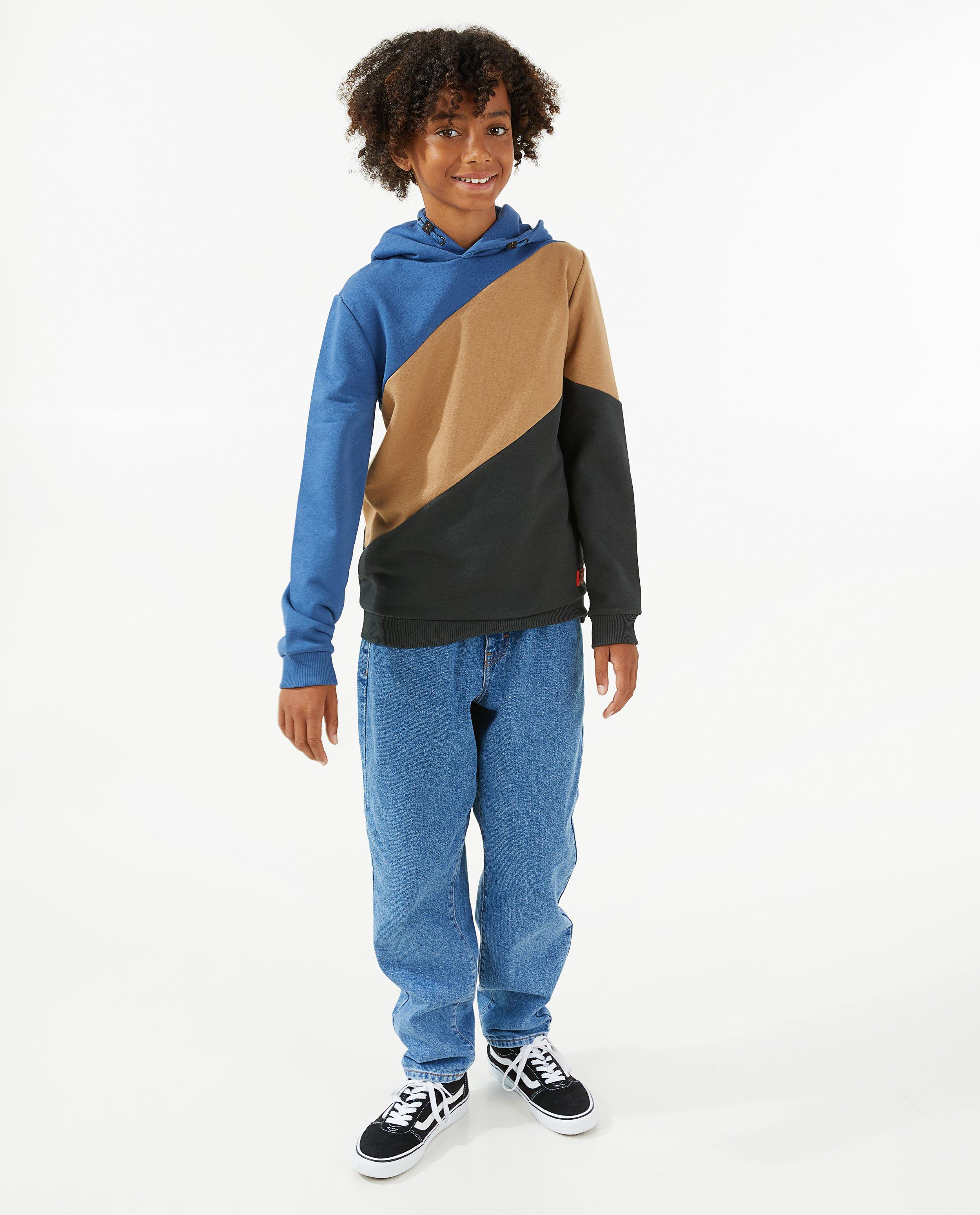 Hoodie met color block - Product Detail - donkerblauw - afbeelding nummer 1