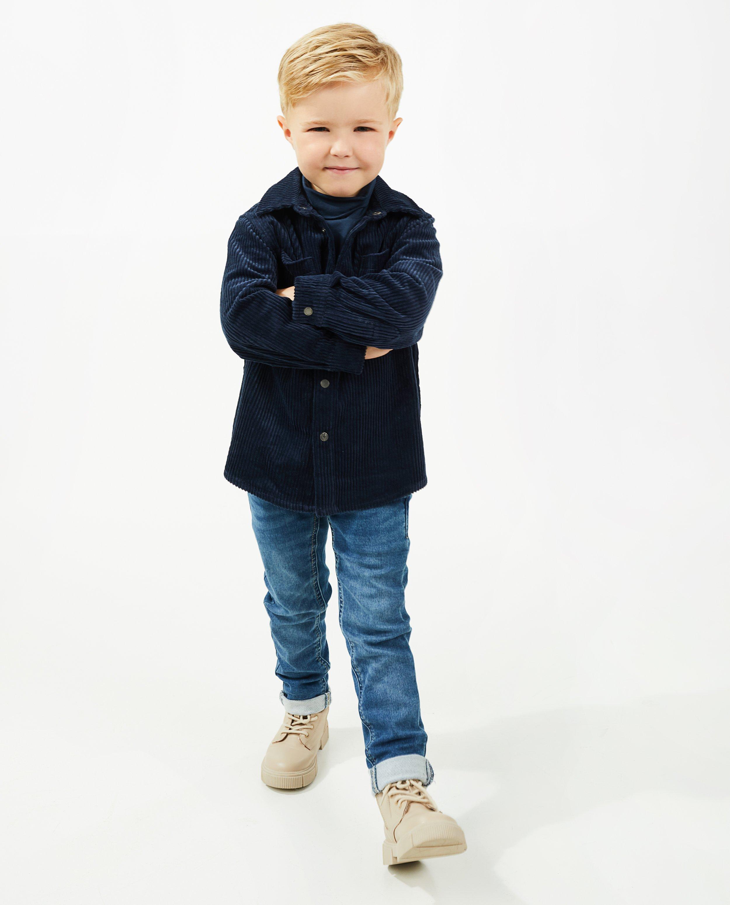 Donkerblauw hemd van ribfluweel - null - Kidz Nation
