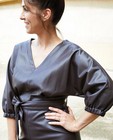 Kleedjes - Aubergine jurk van faux leather