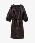 Kleedjes - Aubergine jurk van faux leather