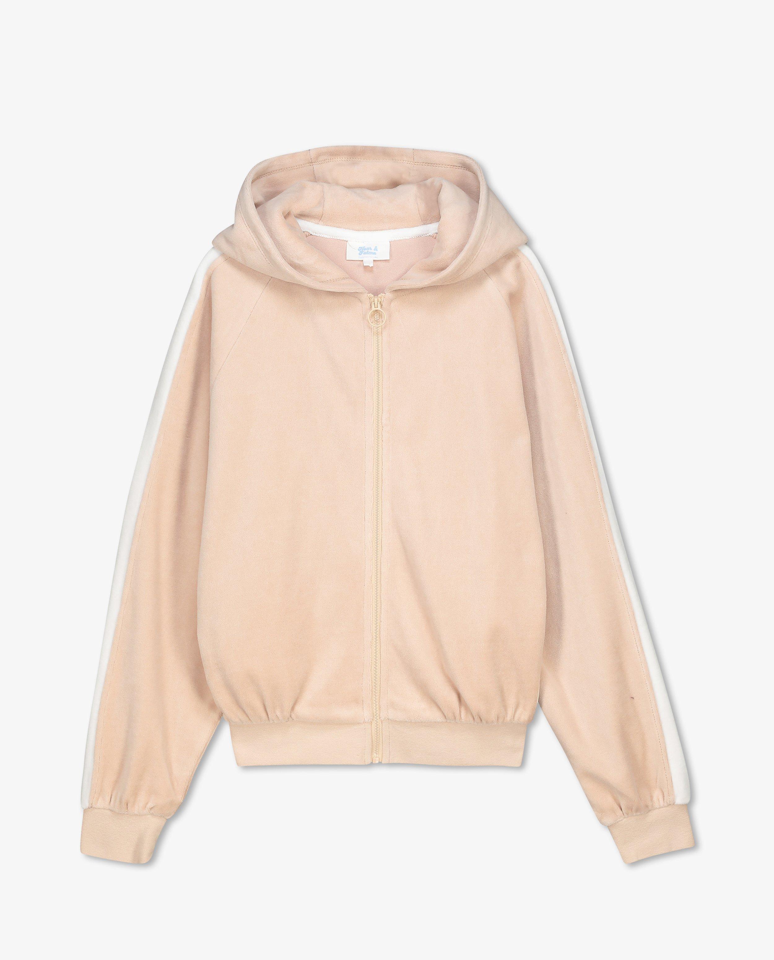 Cardigan - Fluwelen vest met kap