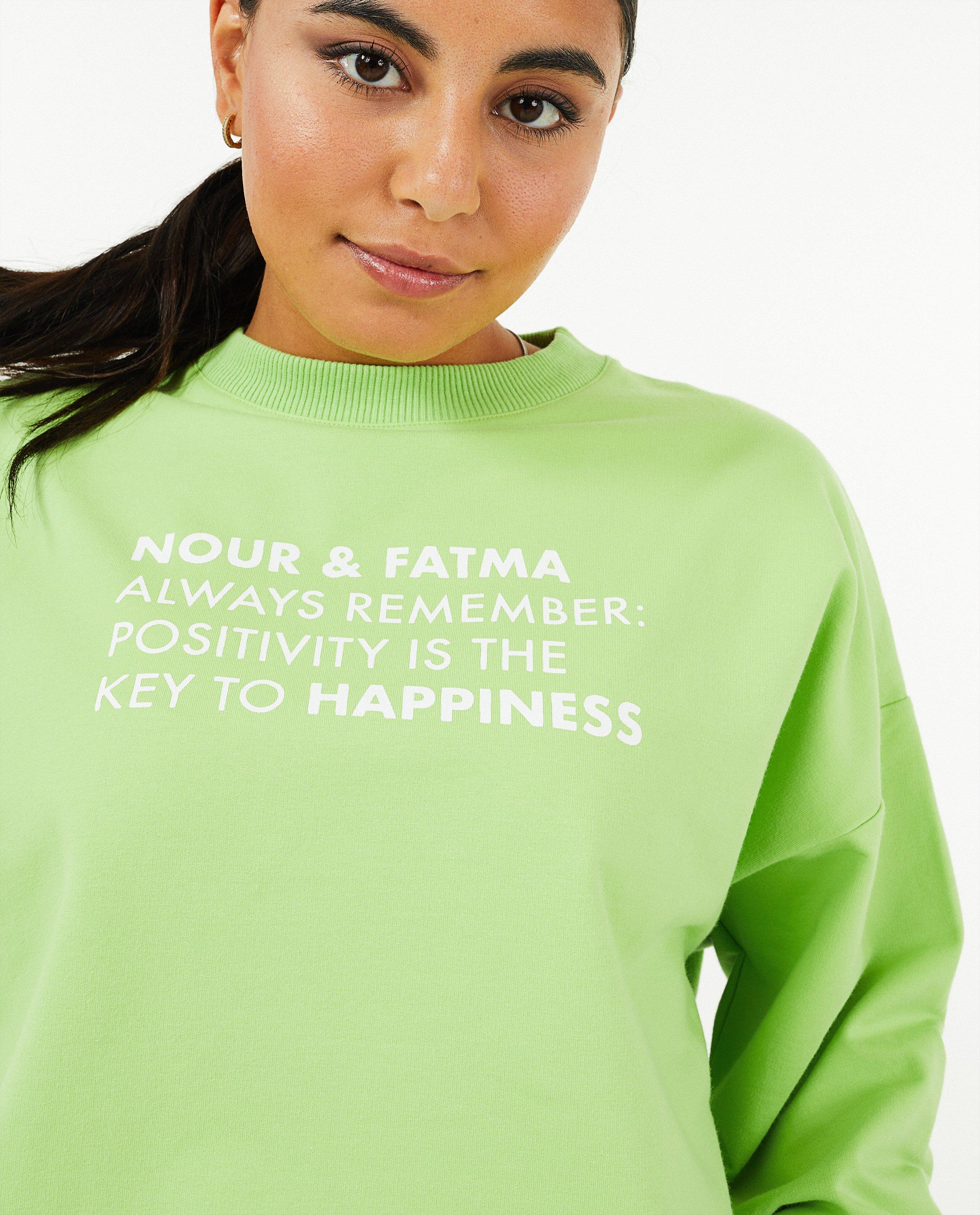 Sweaters - Groene sweater met opschrift