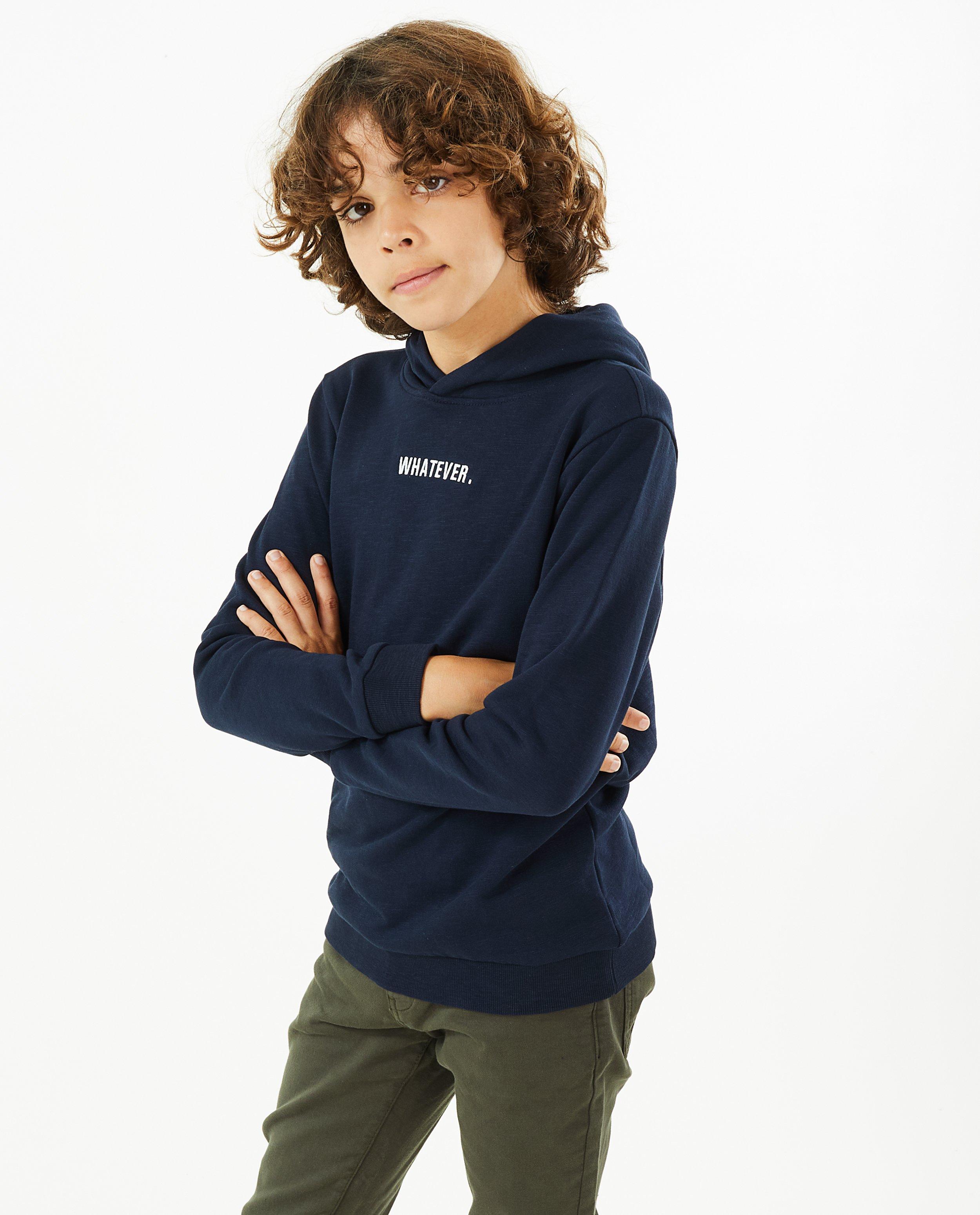 Sweaters - Zwarte hoodie met opschrift