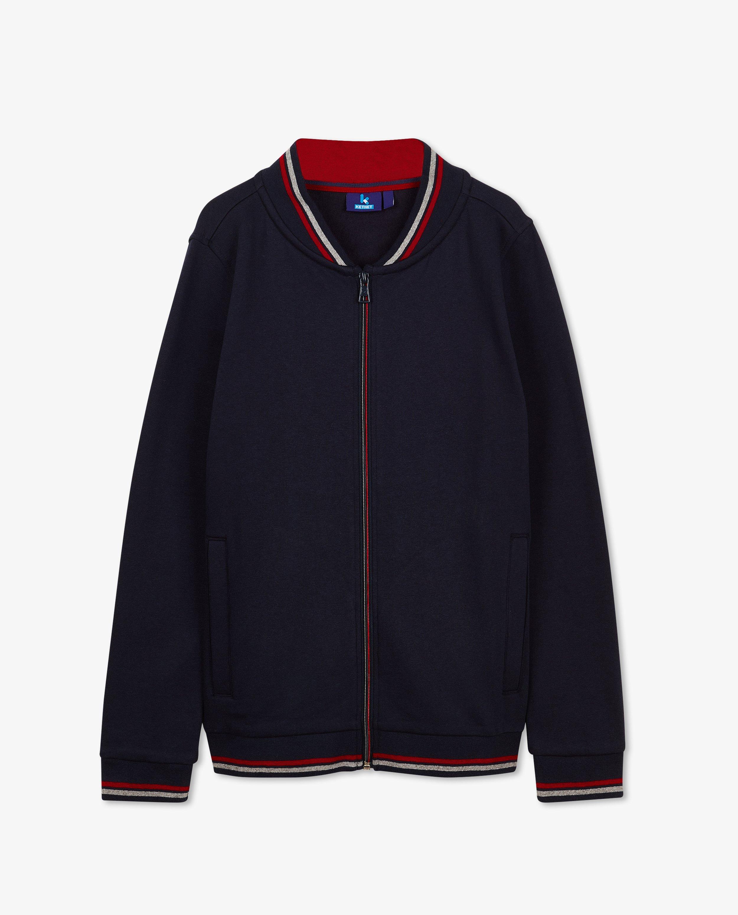 Cardigans - Cardigan bleu foncé à fermeture à glissière