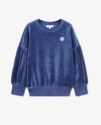 Blauwe sweater van fluweel