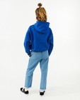 Sweaters - Blauwe hoodie met opschrift