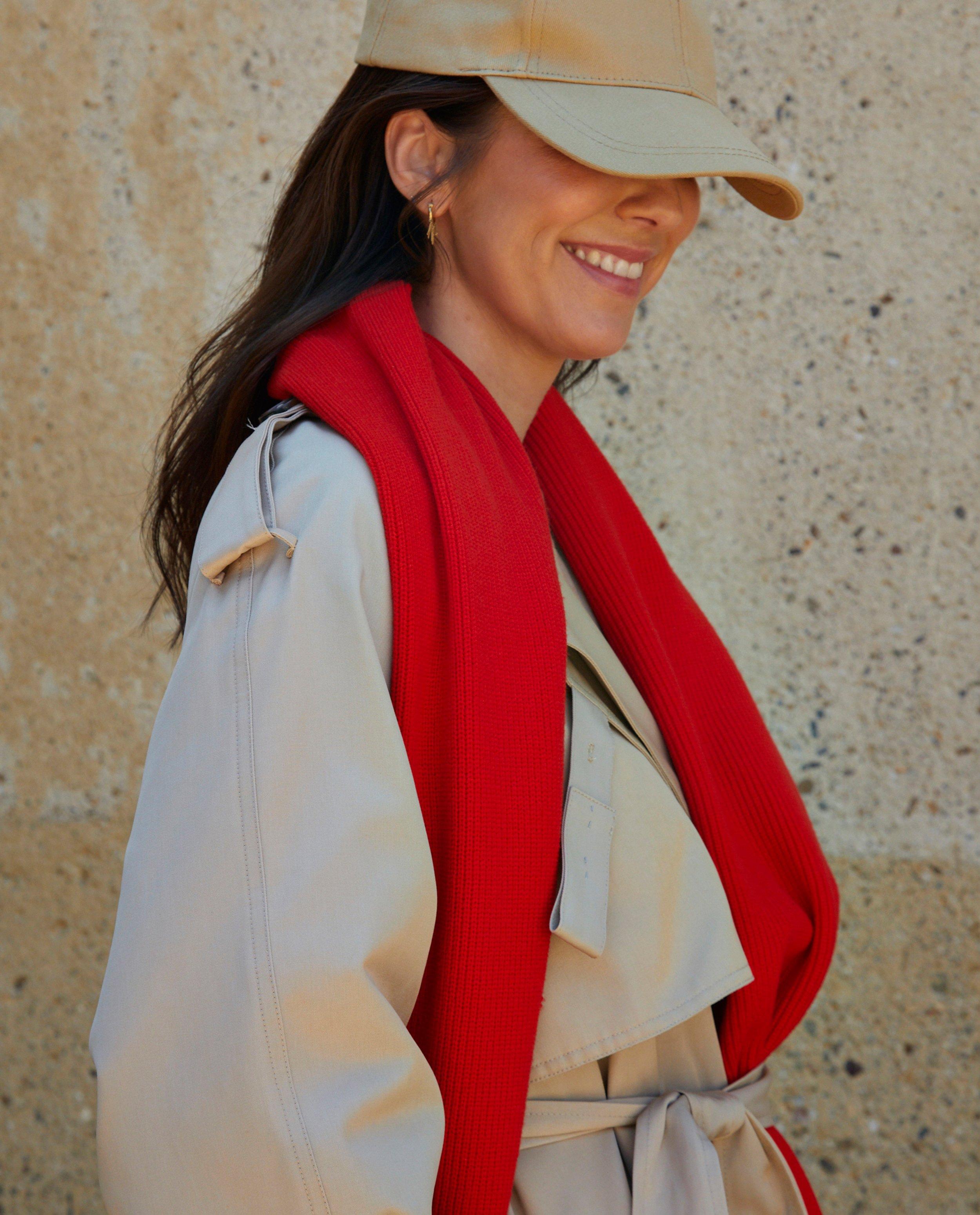 Écharpe rouge en tricot côtelé - null - Kim Van Oncen