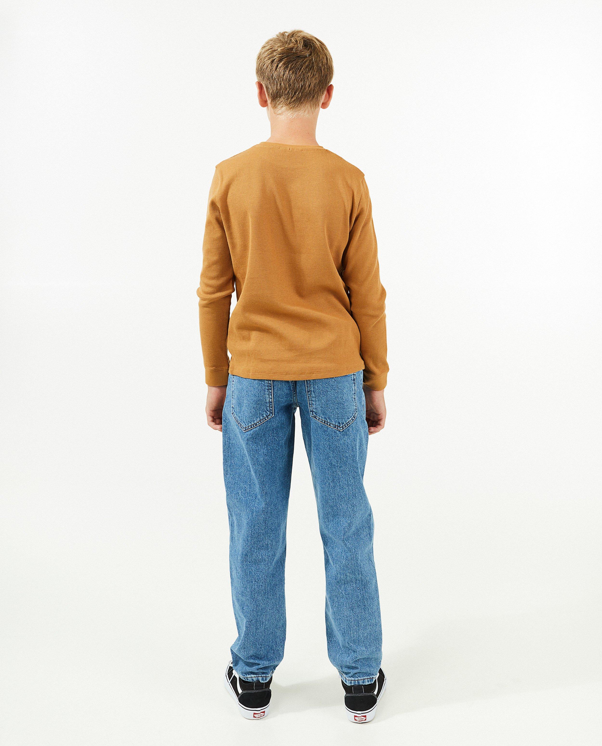 T-shirts - Longsleeve met wafelstructuur