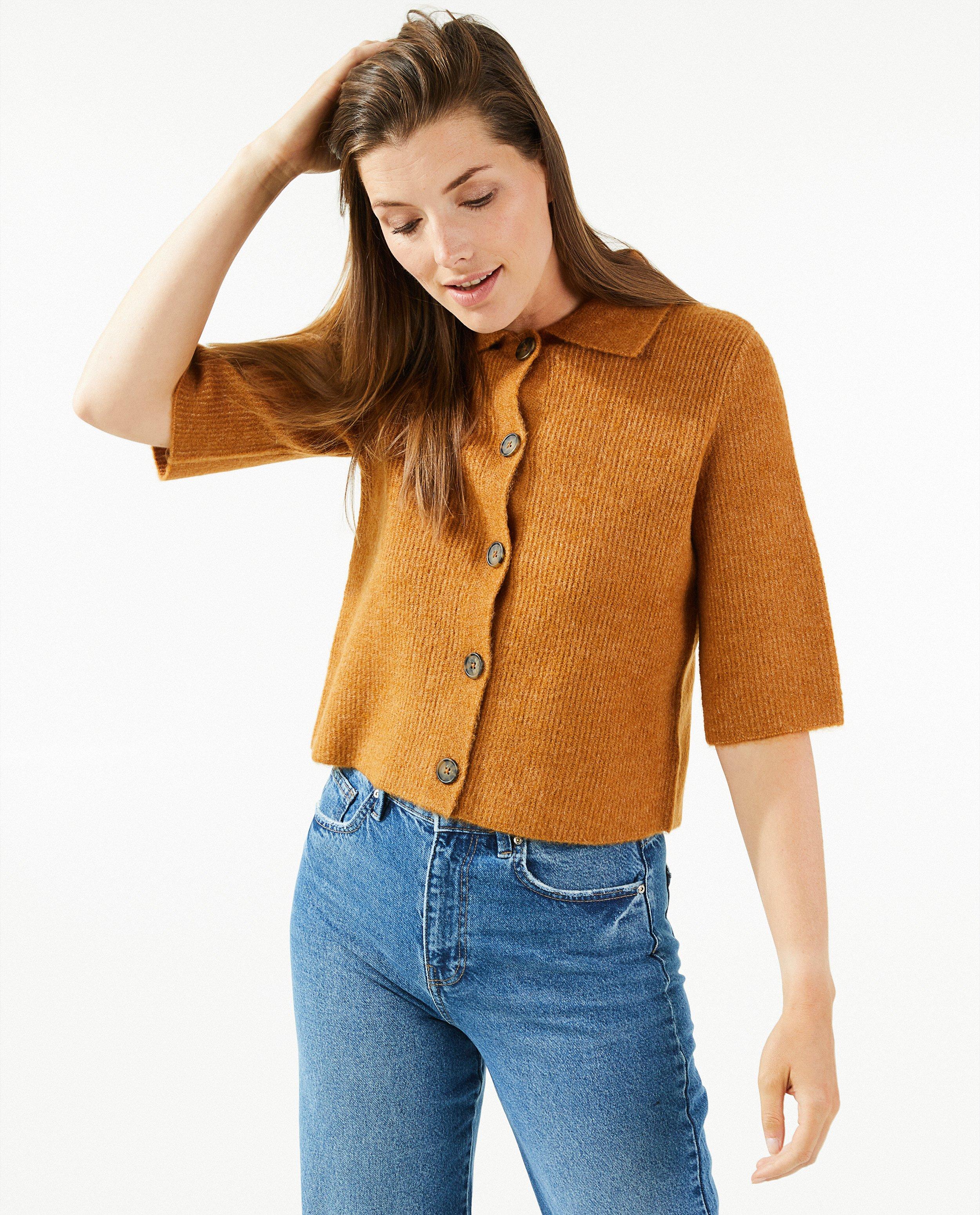 Cardigans - Cardigan beige côtelé