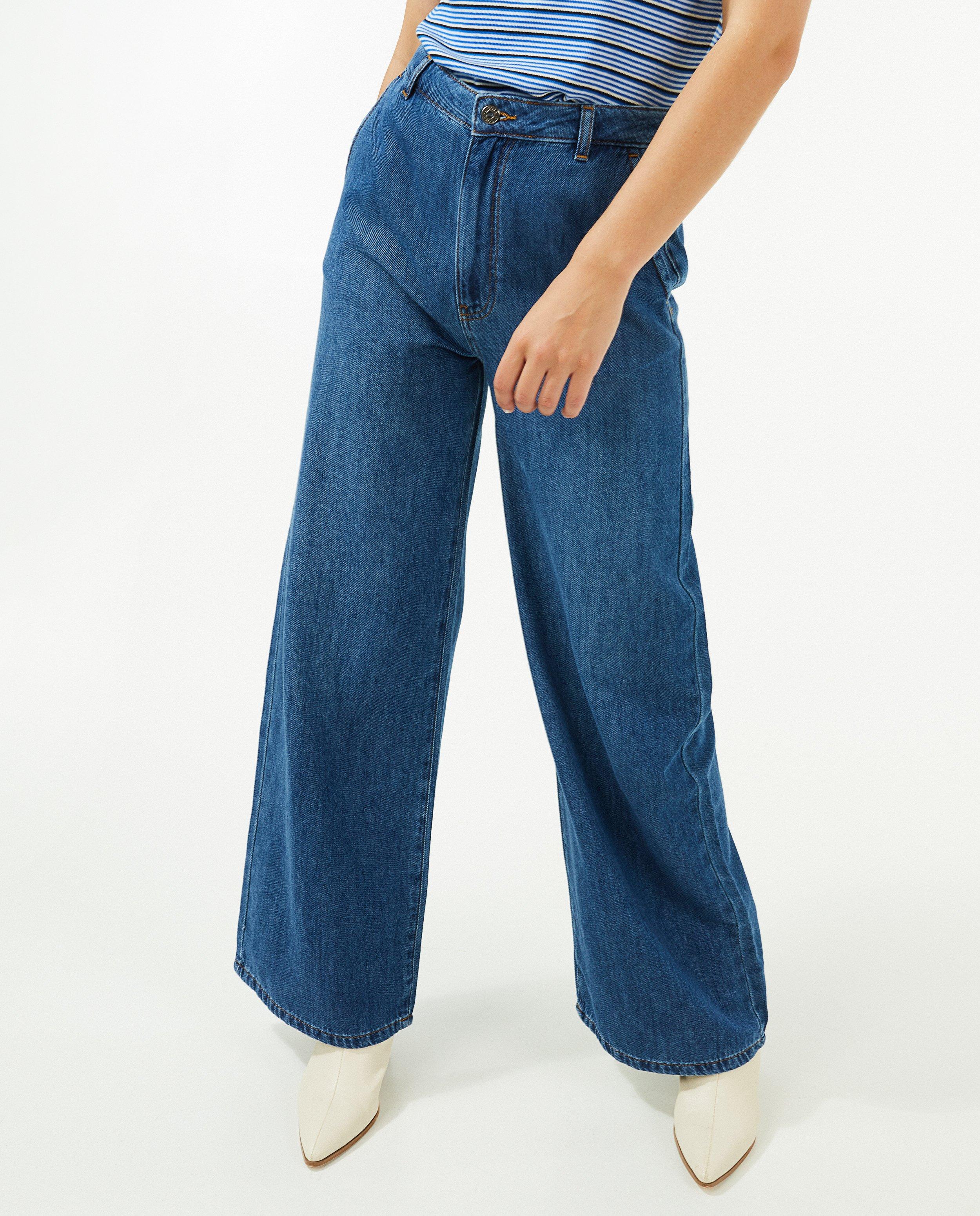 Jeans - Jeans bleu à jambes larges