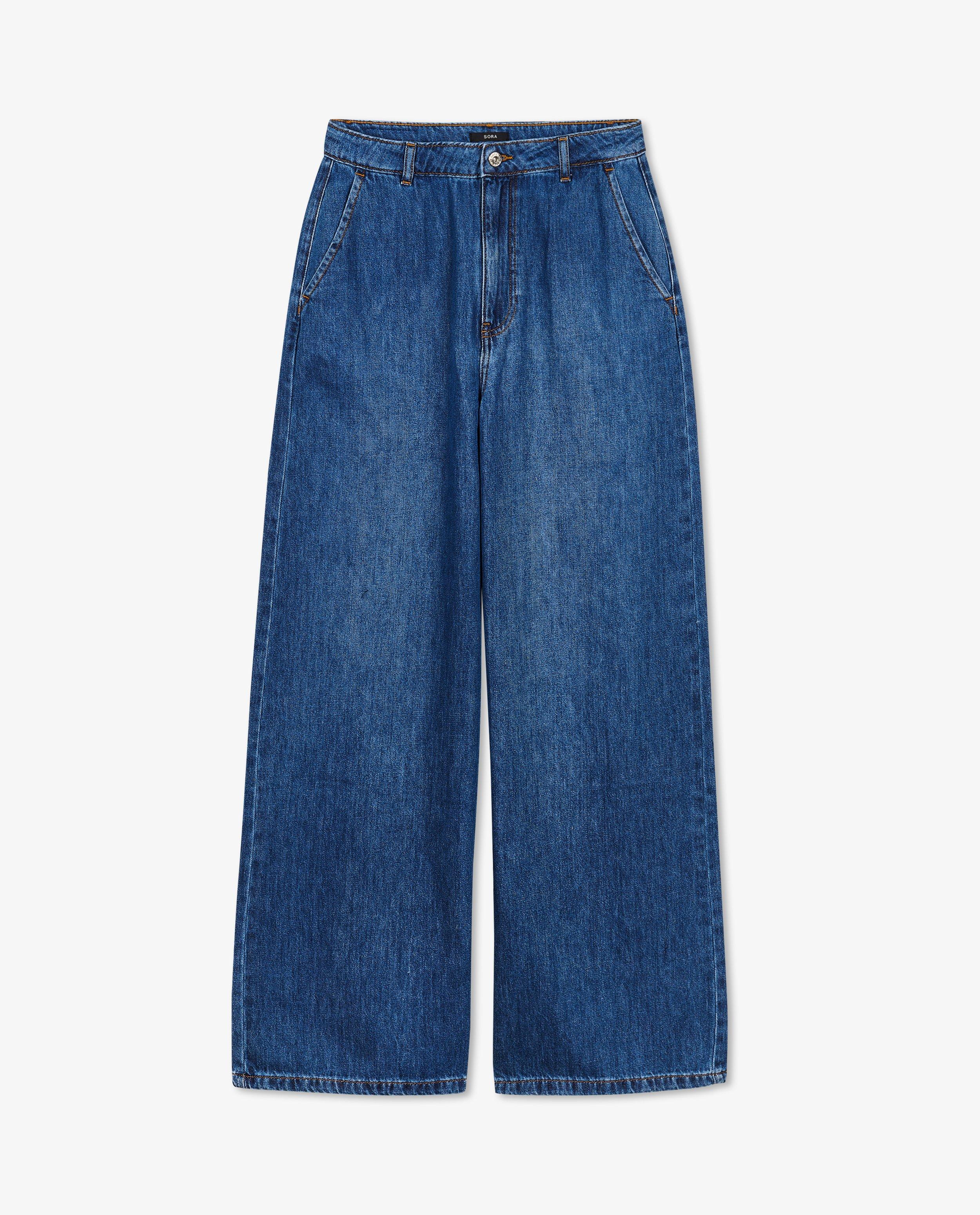 Jeans - Jeans bleu à jambes larges