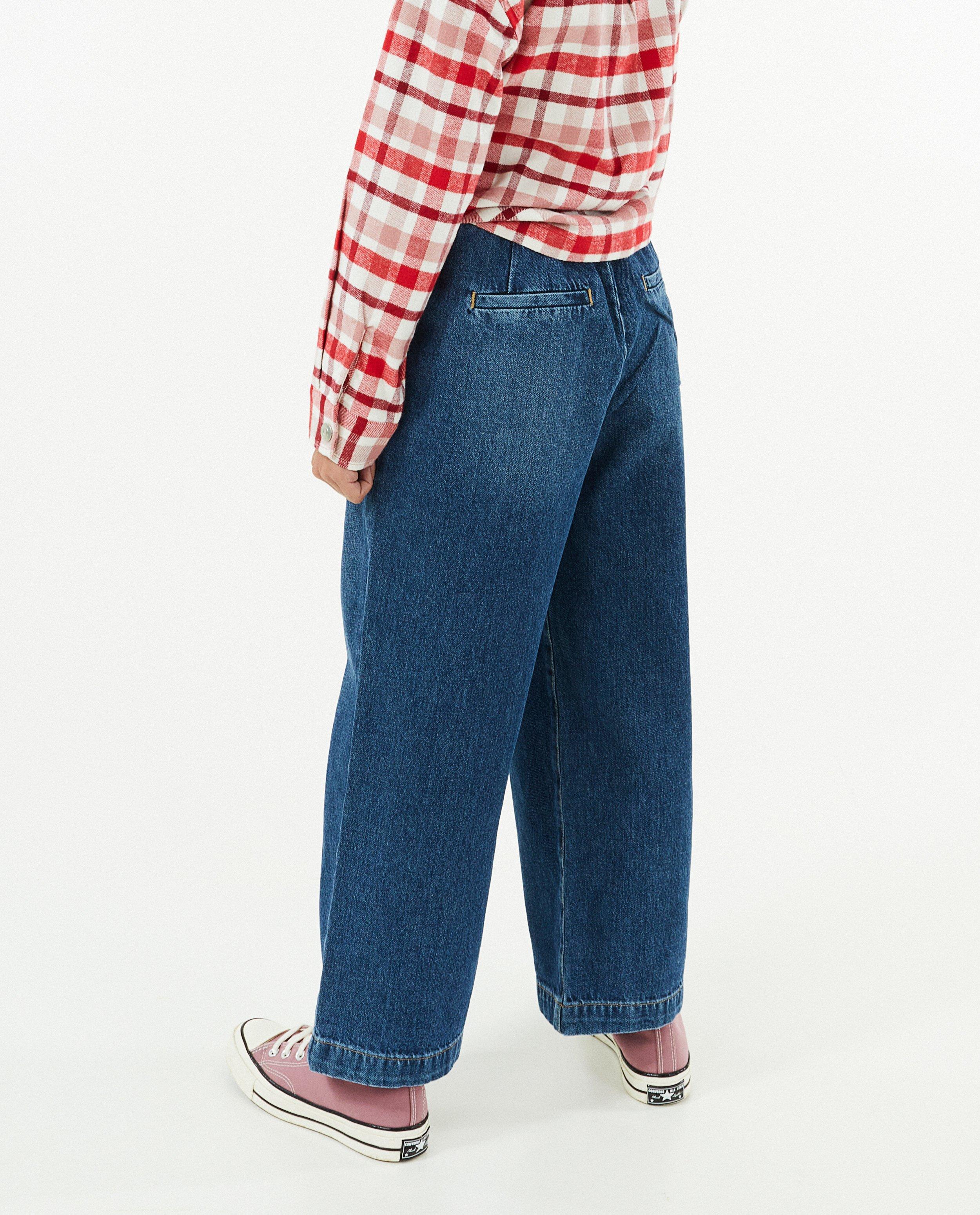 Jeans - Jeans bleu foncé à jambes larges