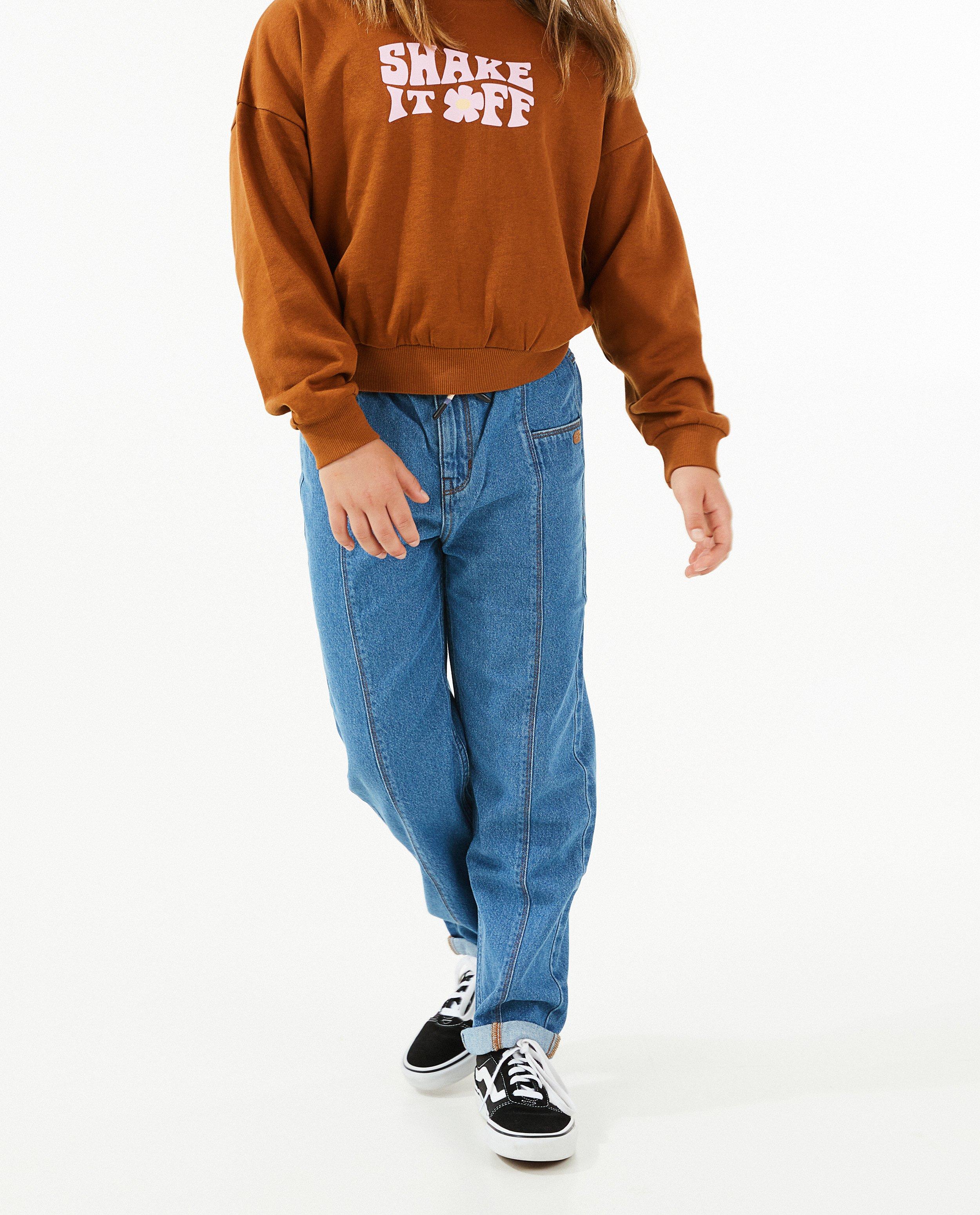 Jeans - Blauwe jeans met siernaden